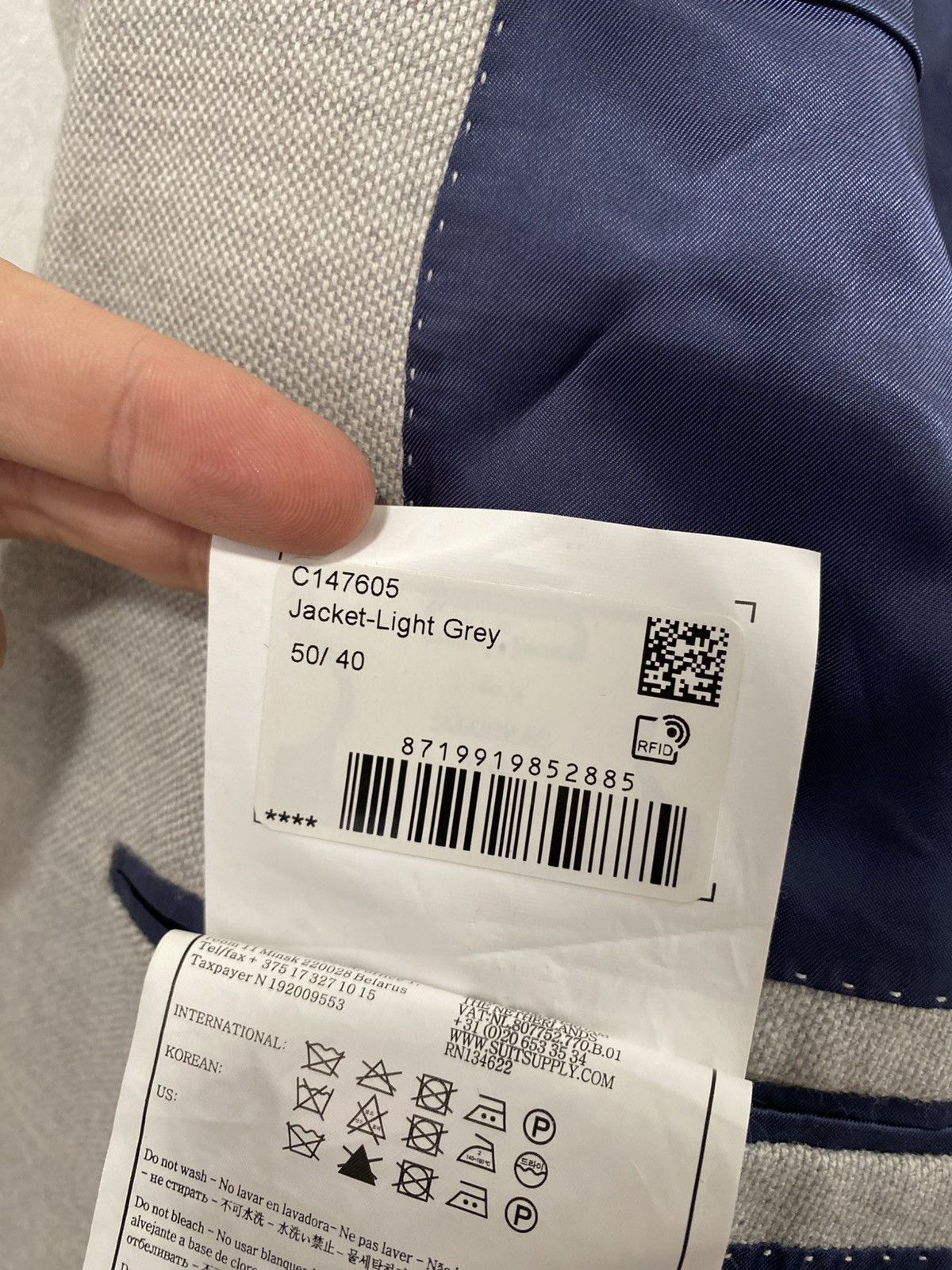 Suitsupply SuitSupply Havana Patch HL Light Grey Unlined Blazer Size:50 Size 50R - 9 Thumbnail