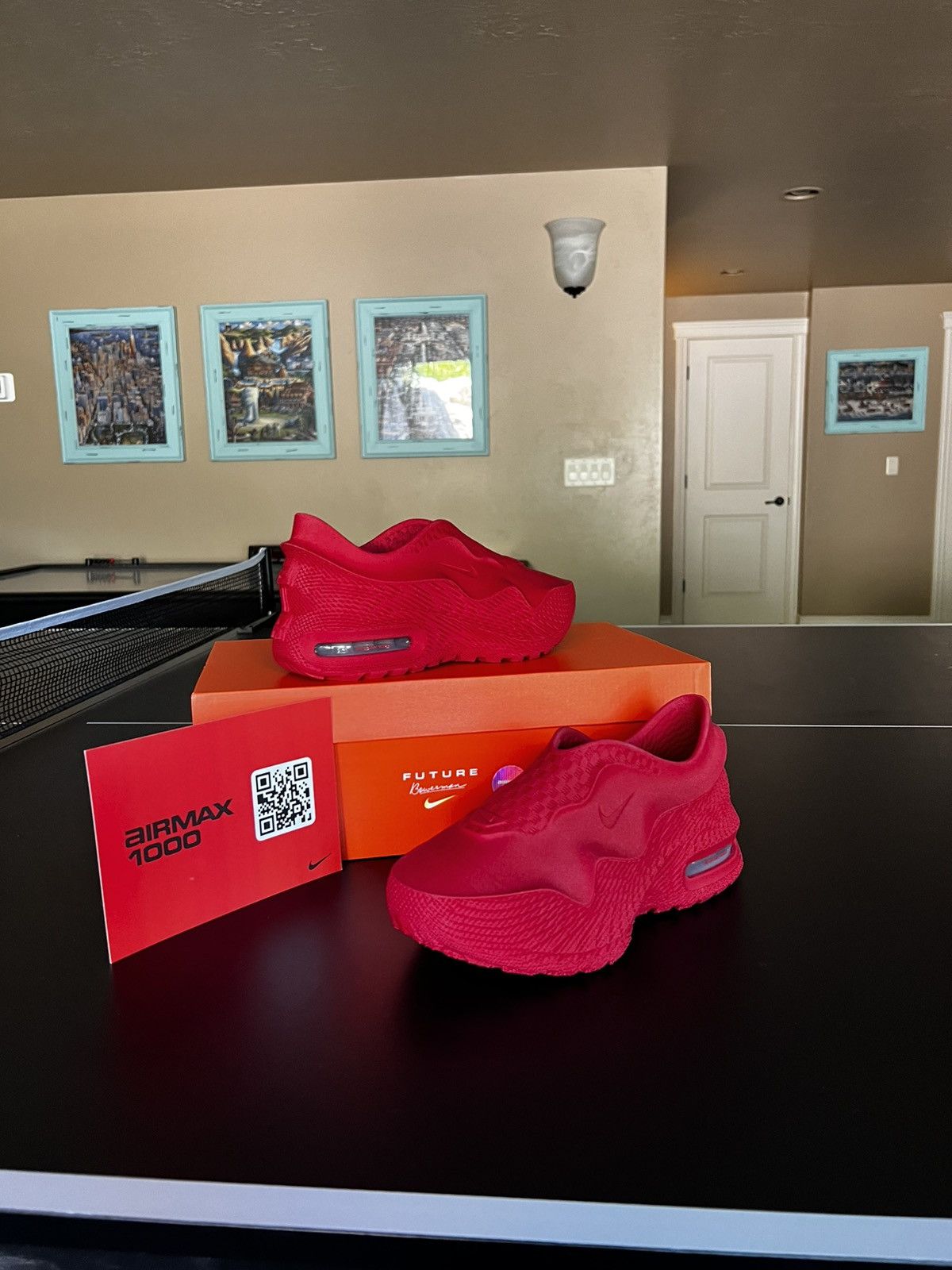 Nike 3D Printed Nike Air Max 1000 Red (Exclusive) Zellerfeld Size US 8 / EU 41 - 2 Thumbnail