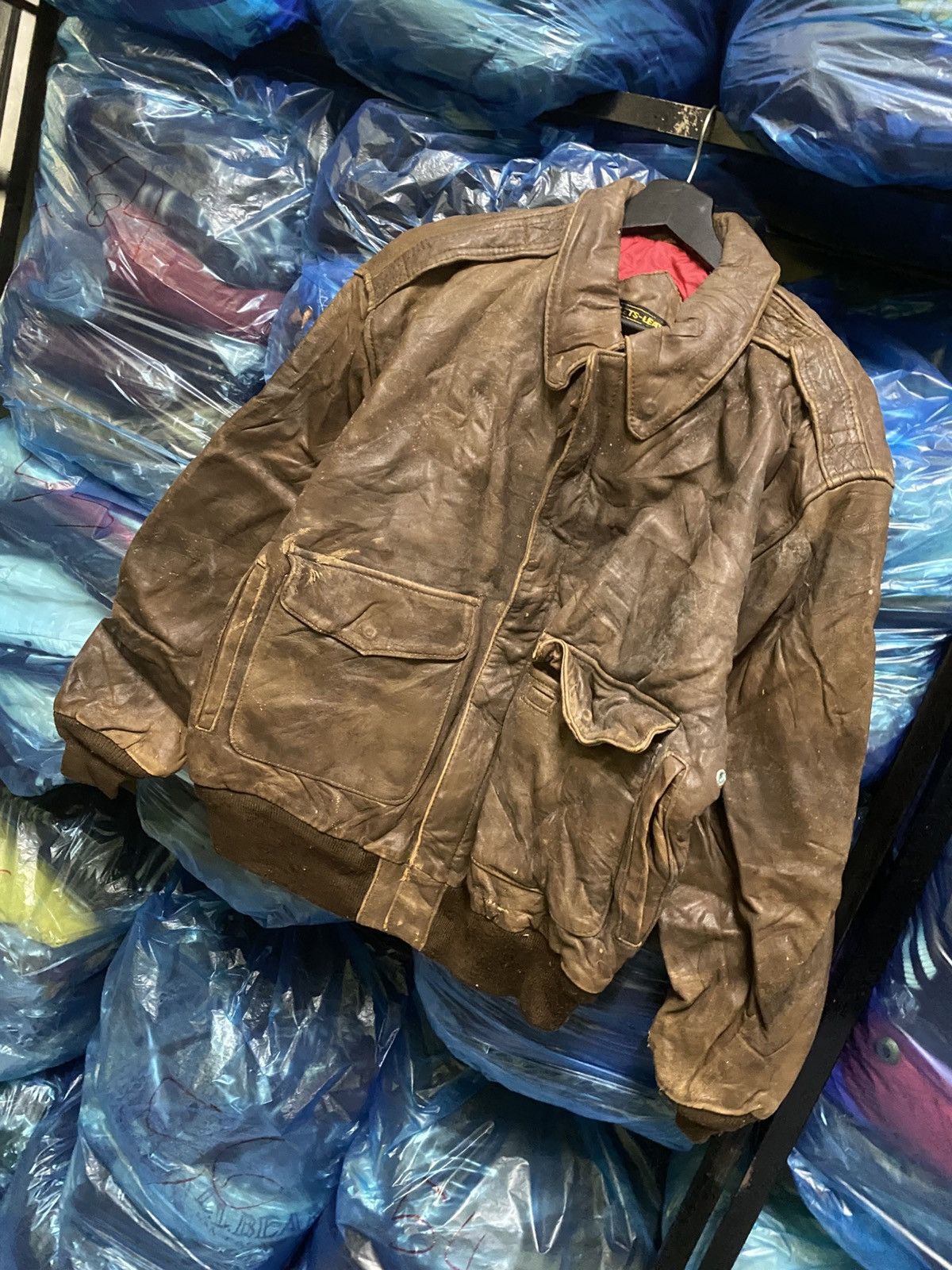 Other Vintage “King of Shot Down” Bomber Leather Jacket Aircraft Size US L / EU 52-54 / 3 - 5 Thumbnail