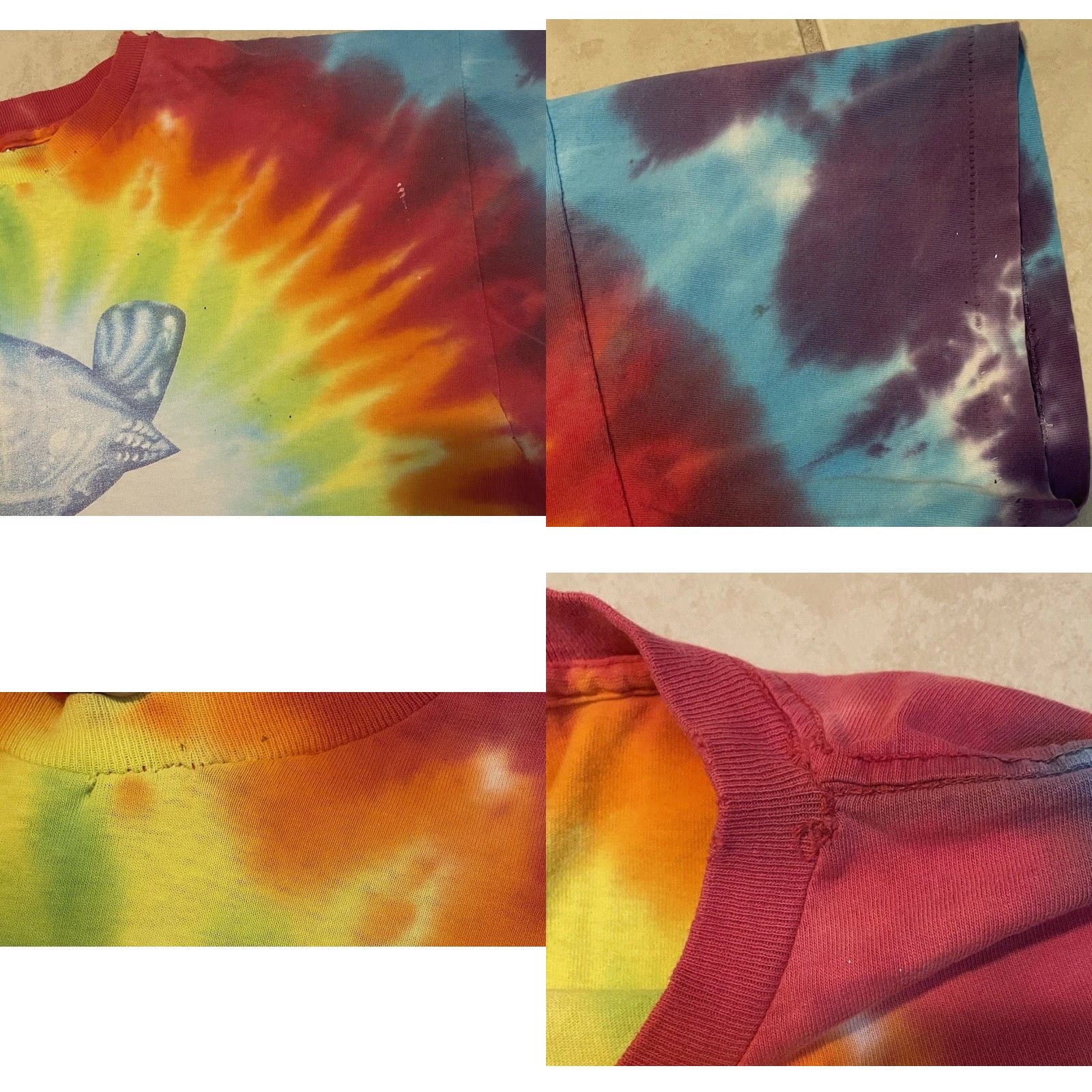Vintage VINTAGE Woodstock 94 Faded Distress Tie Dye Shirt M Concert Hippie Grunge 90s Mens T-Shirt Blue Size US M / EU 48-50 / 2 - 9 Thumbnail