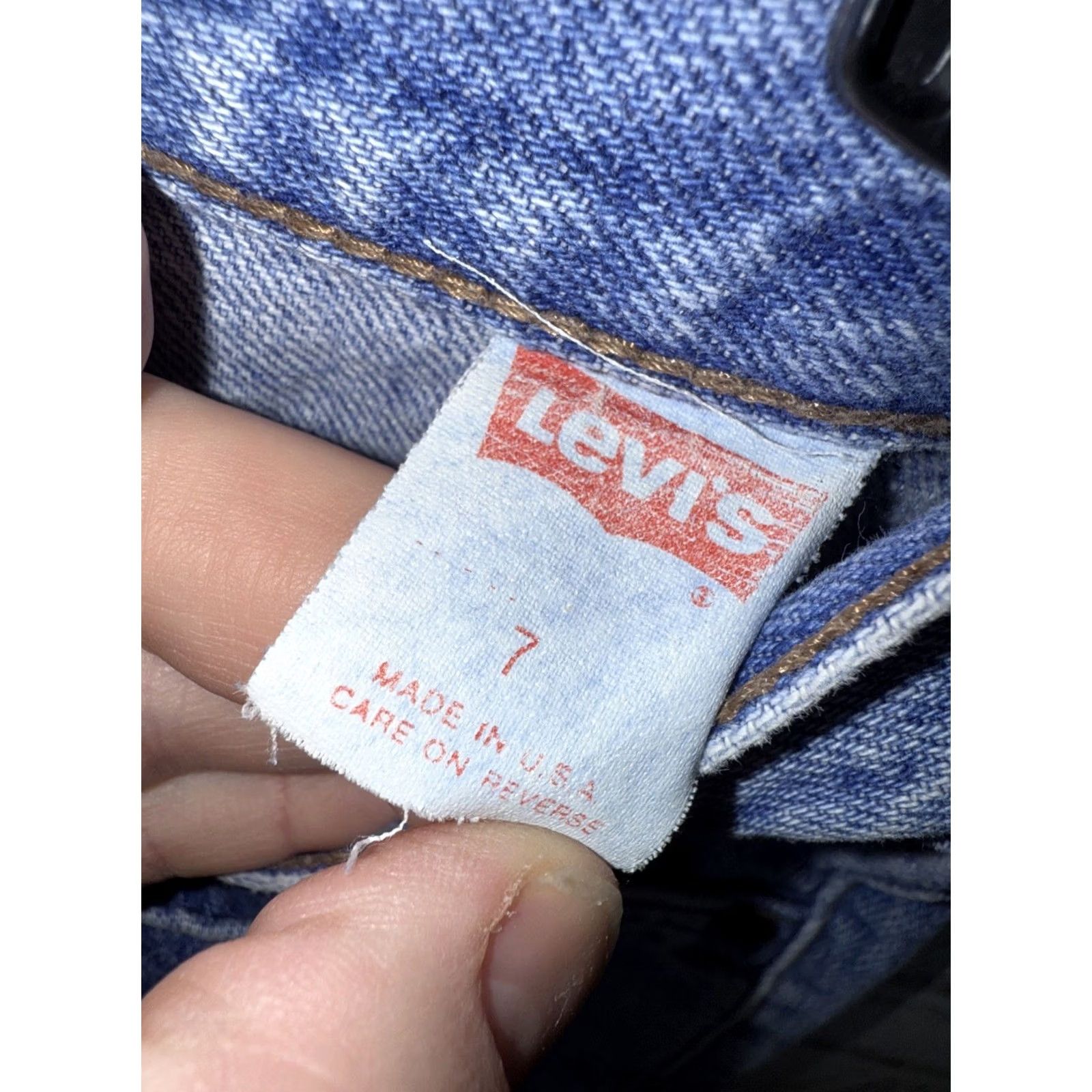 Levi's VINTAGE Levi's Womens Jeans USA Blue Button Logo Zipper 7 Native 26x31 Straight Leg Mom Style Womens Size 28" / US 6 / IT 42 - 7 Thumbnail