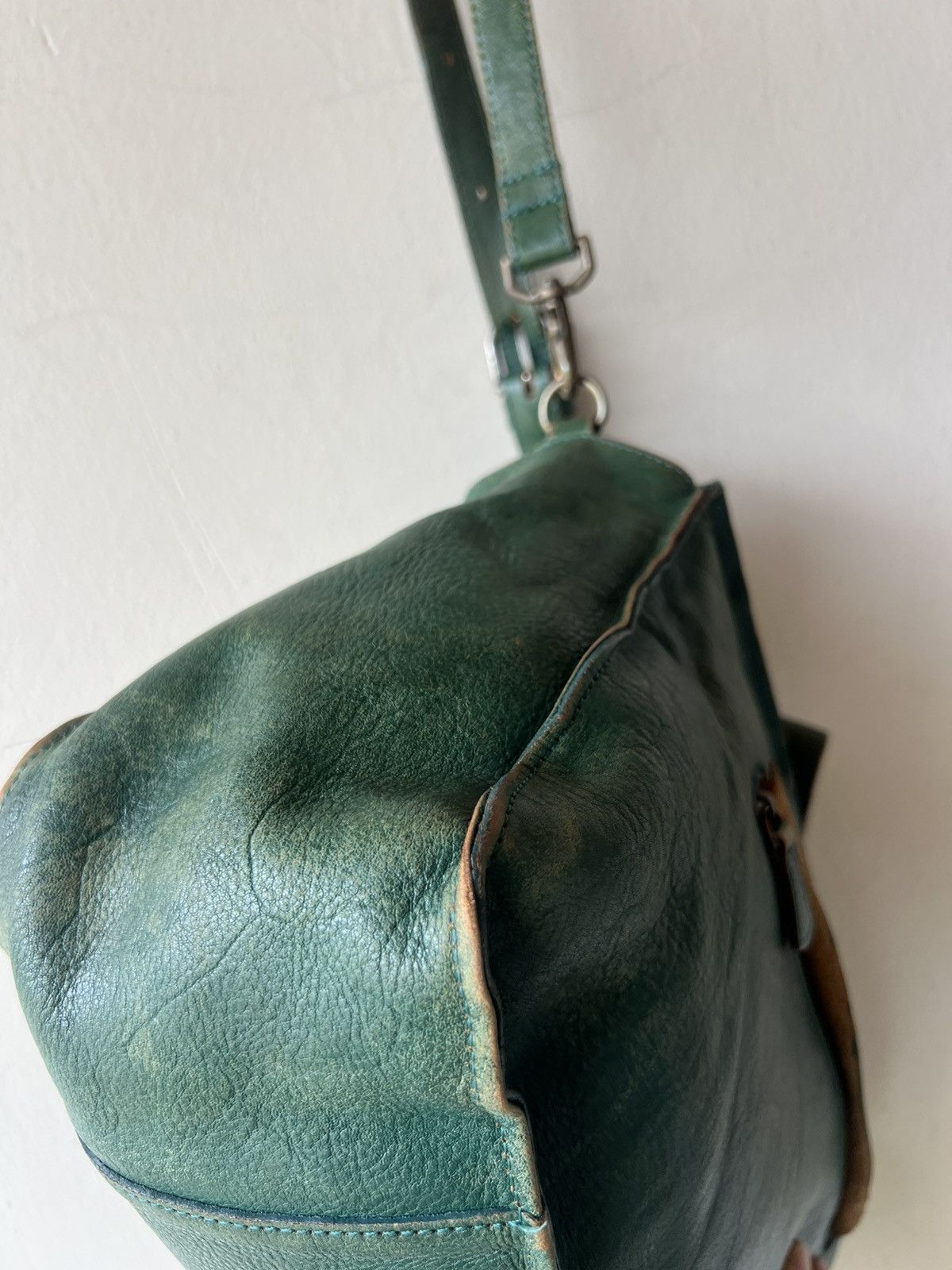 Leather Vintage B. Stuff Japan Faded Patina All Leather 2 Way Bag Size ONE SIZE - 23 Thumbnail