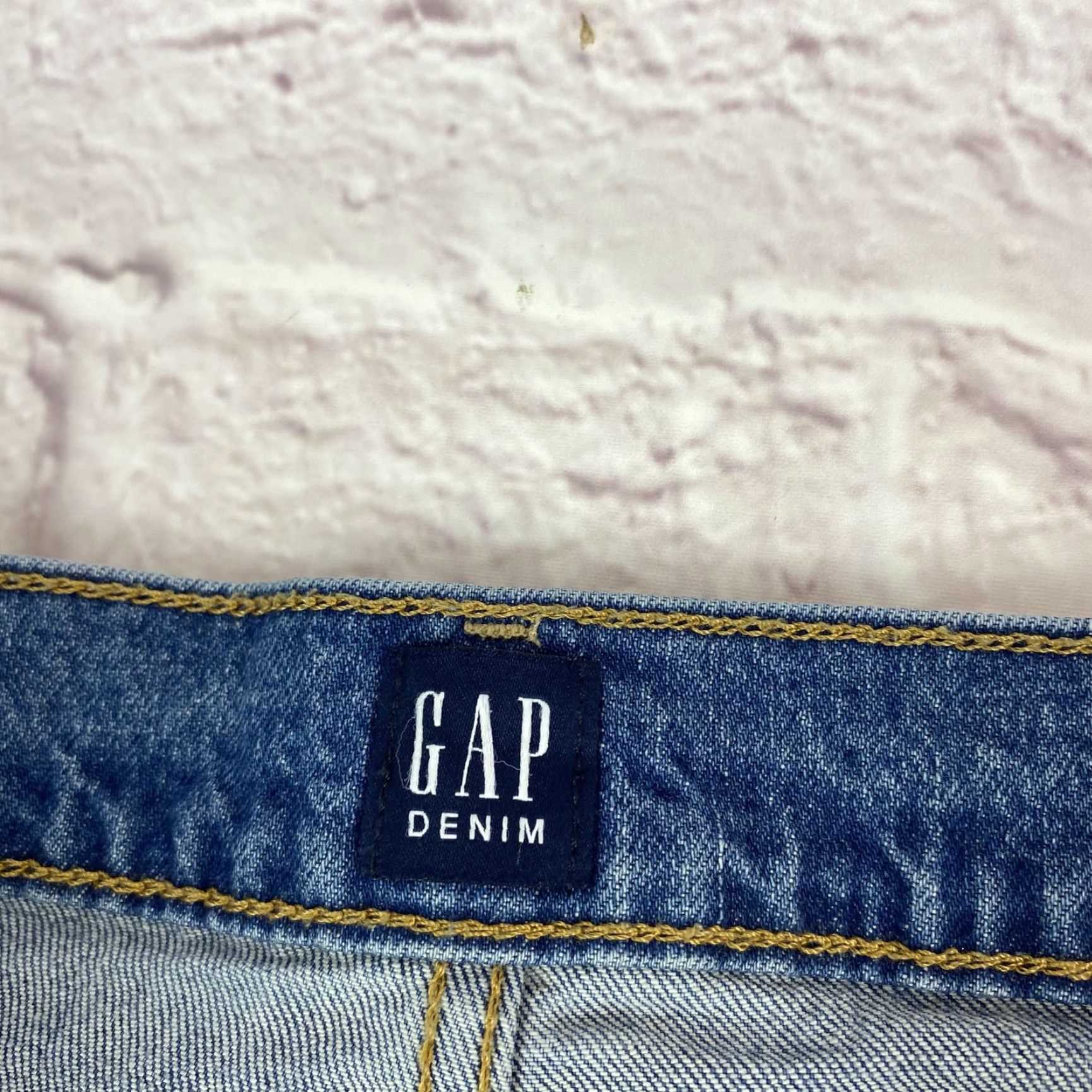 Gap GAP Jeans Womens 14 Petite Blue Patchwork Cheeky Straight Cropped Denim Pants Size 36" / US 14 / IT 50 - 4 Thumbnail
