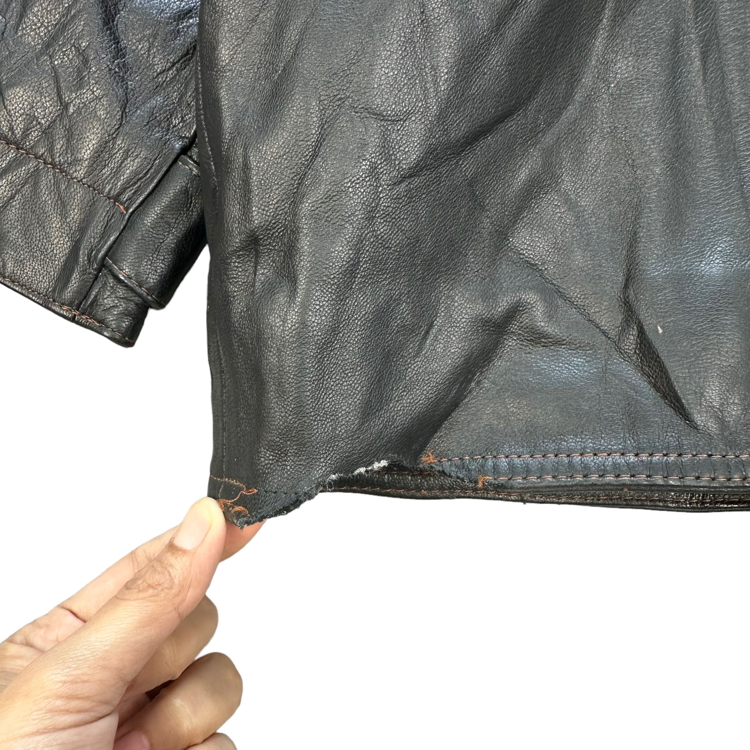 Vintage STRATH CONAR ITALIAN MODE 4 POCKET LEATHER JACKET #8990-46 Size US L / EU 52-54 / 3 - 13 Thumbnail