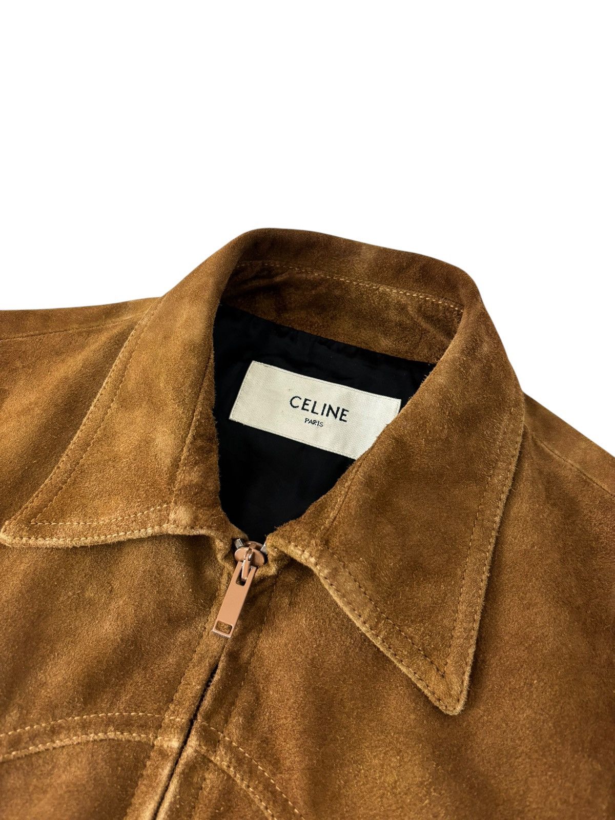 Celine × Hedi Slimane S/S 2019 Sample Goat Suede Leather Jacket (SS19, Western) Size US S / EU 44-46 / 1 - 7 Thumbnail