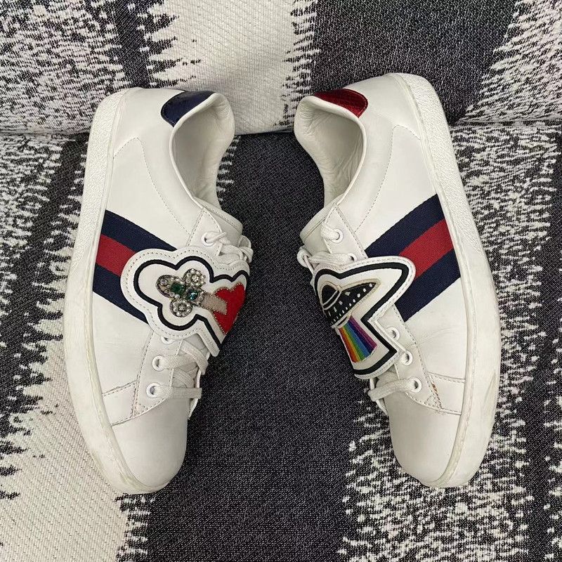 Gucci Gucci Colorful Appliqué White Sneakers for Men Size US 9.5 / EU 42-43 - 7 Thumbnail