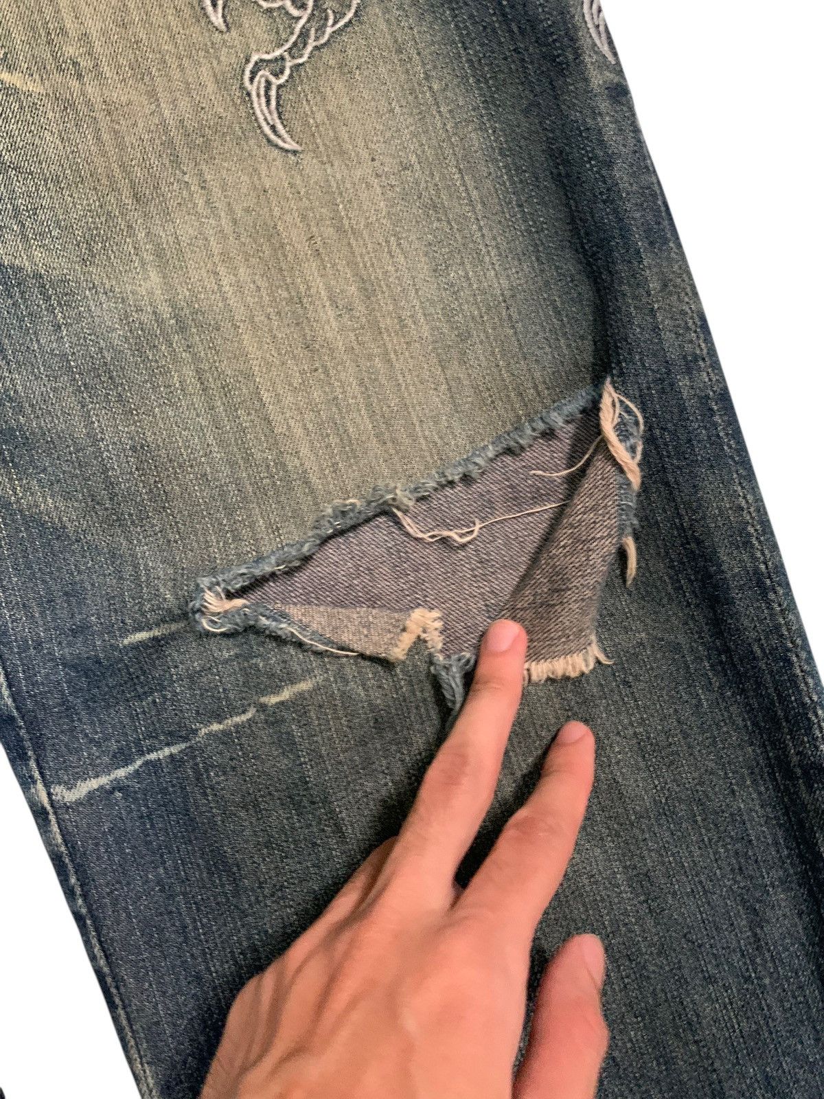 Kapital DRAGON EMBROIDERY INSPIRED BY KARAKURI DISTRESSED DENIM Size US 32 / EU 48 - 23 Thumbnail