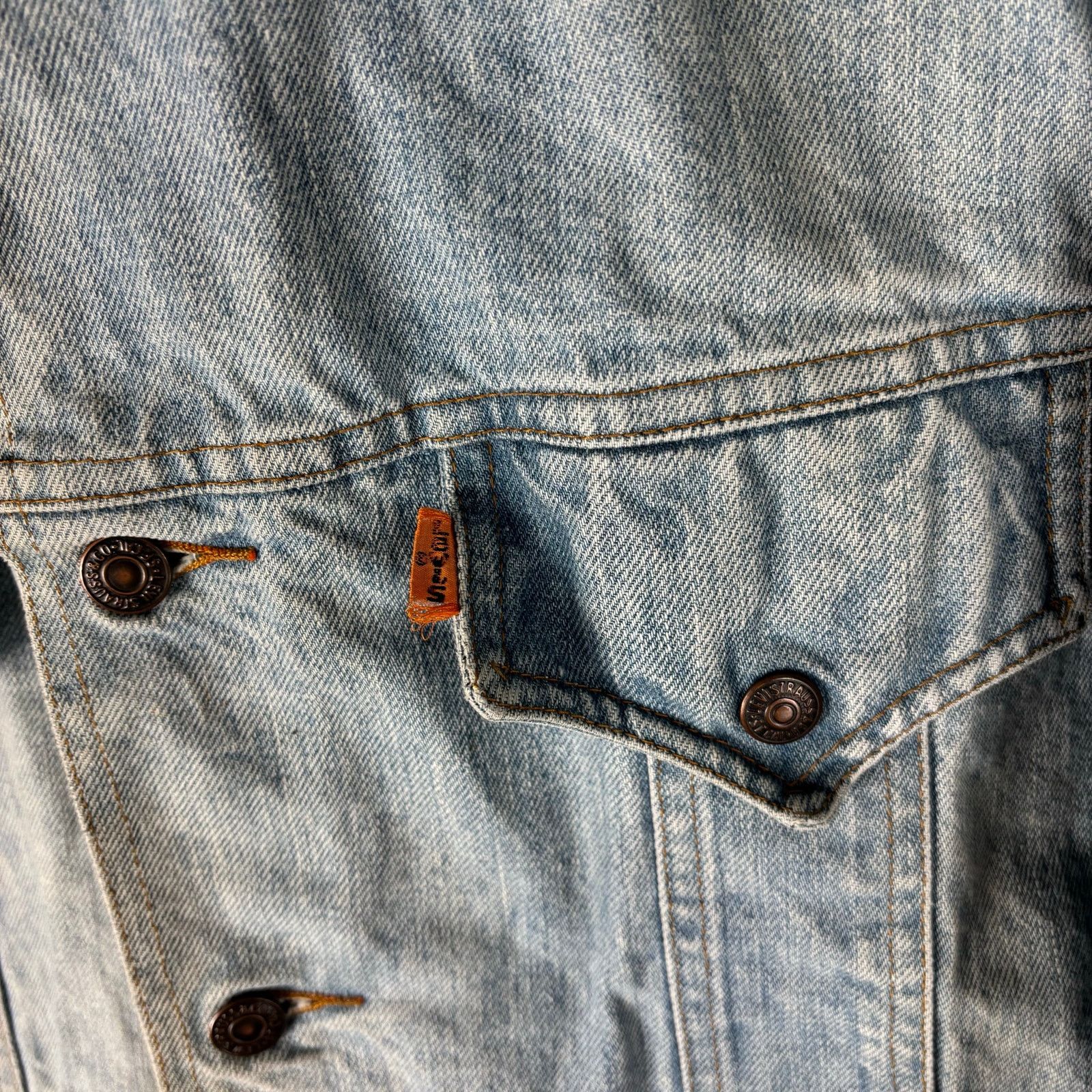 Levi's Levis 1970s Orange Tab Denim Split Tail 70671 Wmn Lrg Jacket Size L / US 10 / IT 46 - 3 Thumbnail