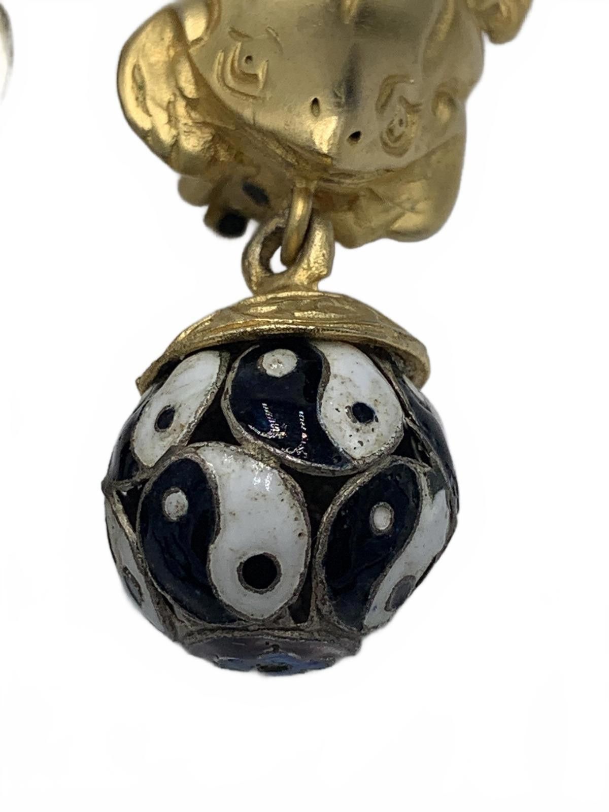 Other Glenn Miller Anne Turk Tree Frog Yin-Yang Cloisonné Earrings Size ONE SIZE - 10 Thumbnail