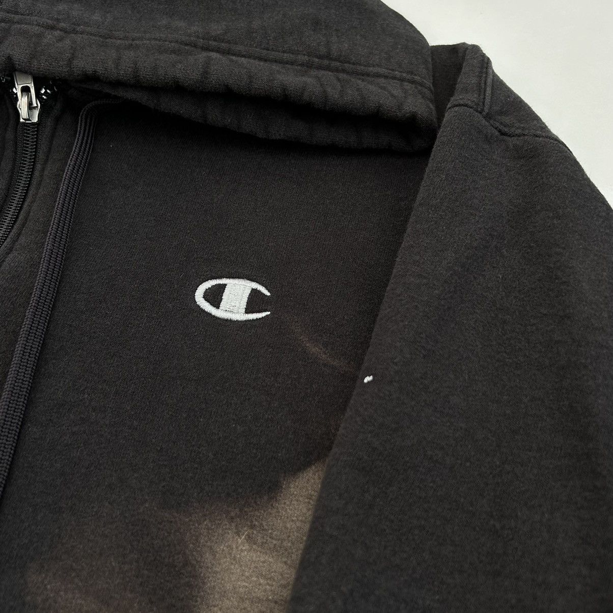 Champion Champion Classic Black Full Zip Y2K Hoodie Sun Fade Men’s M Size US M / EU 48-50 / 2 - 4 Thumbnail