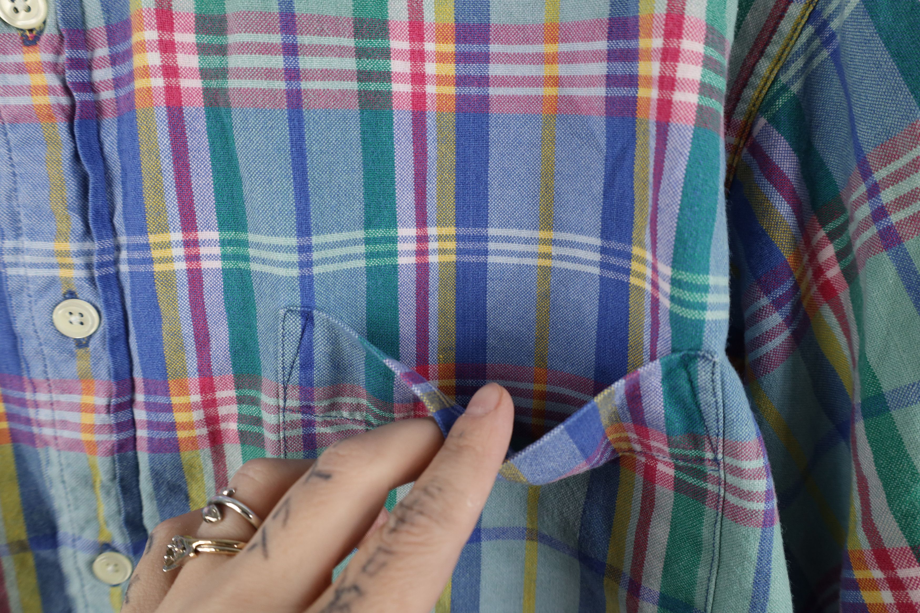 Vintage Vintage 90s Streetwear Plaid Collared Button Down Shirt Size US L / EU 52-54 / 3 - 5 Thumbnail