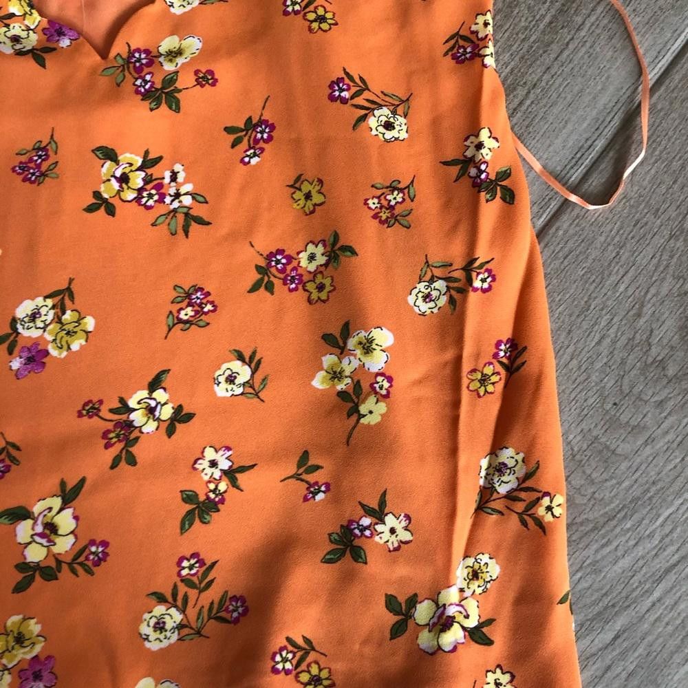 Designer Socialite Orange Floral Scalloped Camisole Size XS / US 0-2 / IT 36-38 - 6 Thumbnail