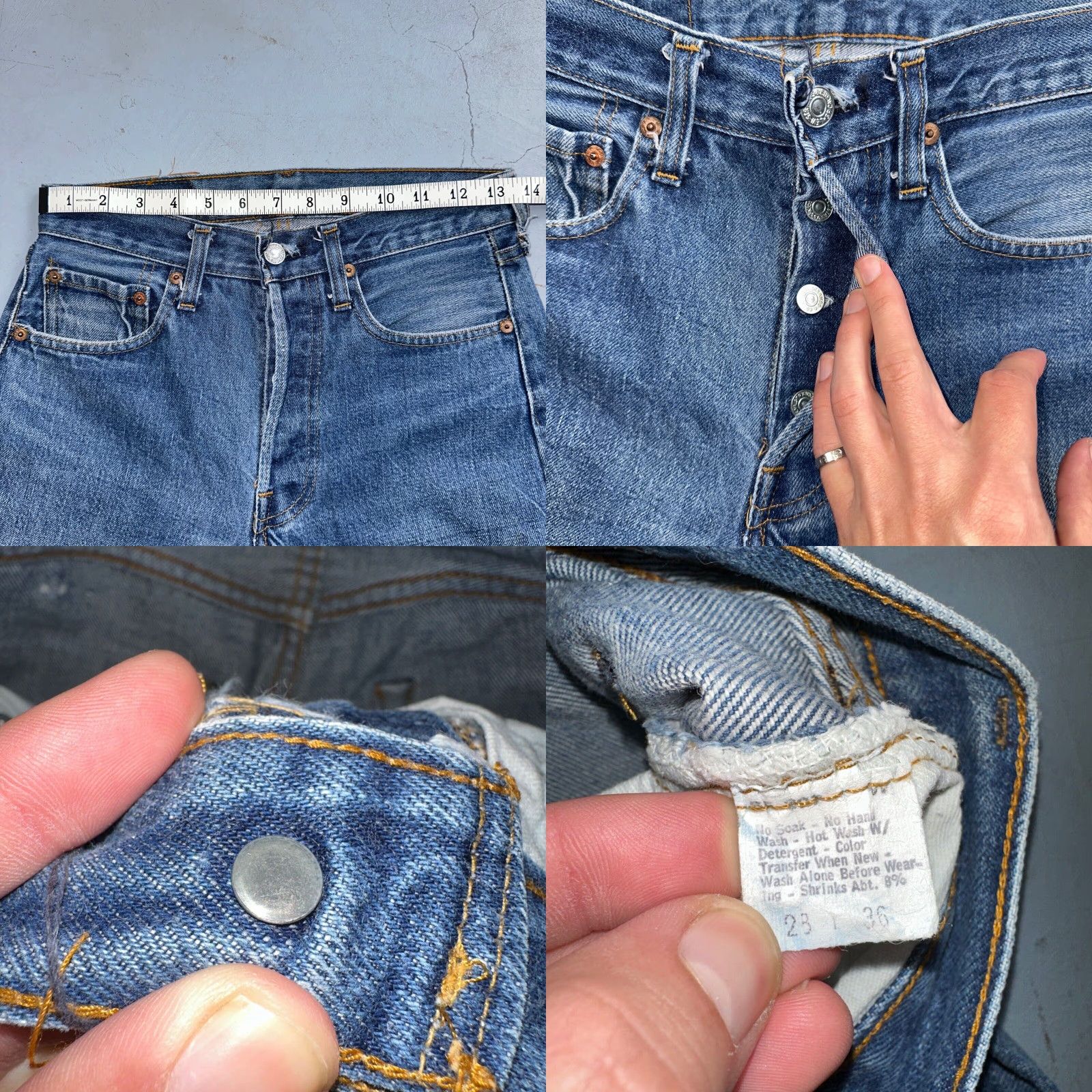 Levi's VINTAGE Levi's 501 Jeans Men 28x36 Blue Denim Straight 80s USA XX Selvedge 501 XX Med Wash 28 36 80s USA Size US 28 / EU 44 - 8 Thumbnail