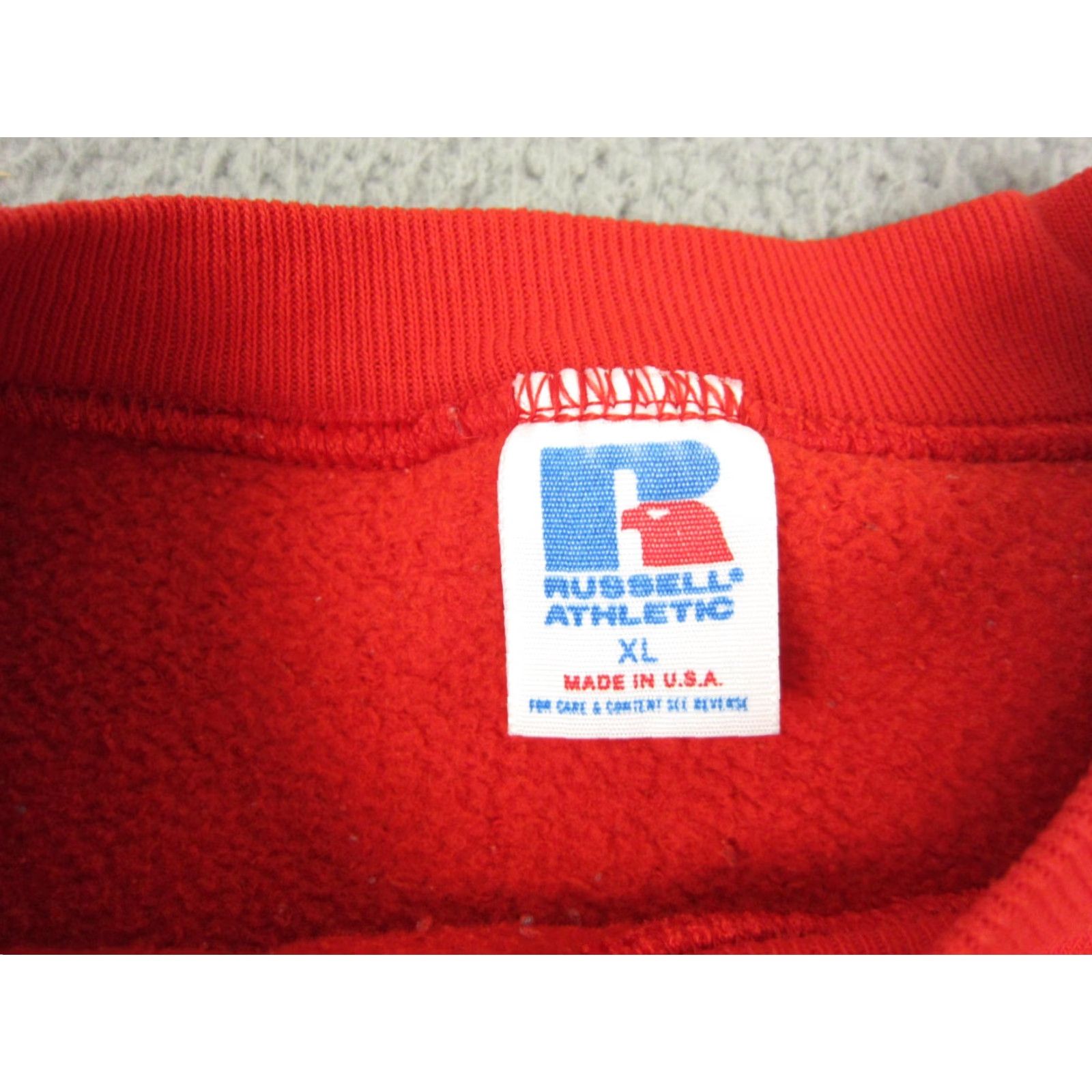 Russell Athletic VINTAGE Russell Sweatshirt Mens XL Red Cotton Fleece Logo 90s USA Made in USA Winter Fall Stem Mens Size US XL / EU 56 / 4 - 7 Thumbnail