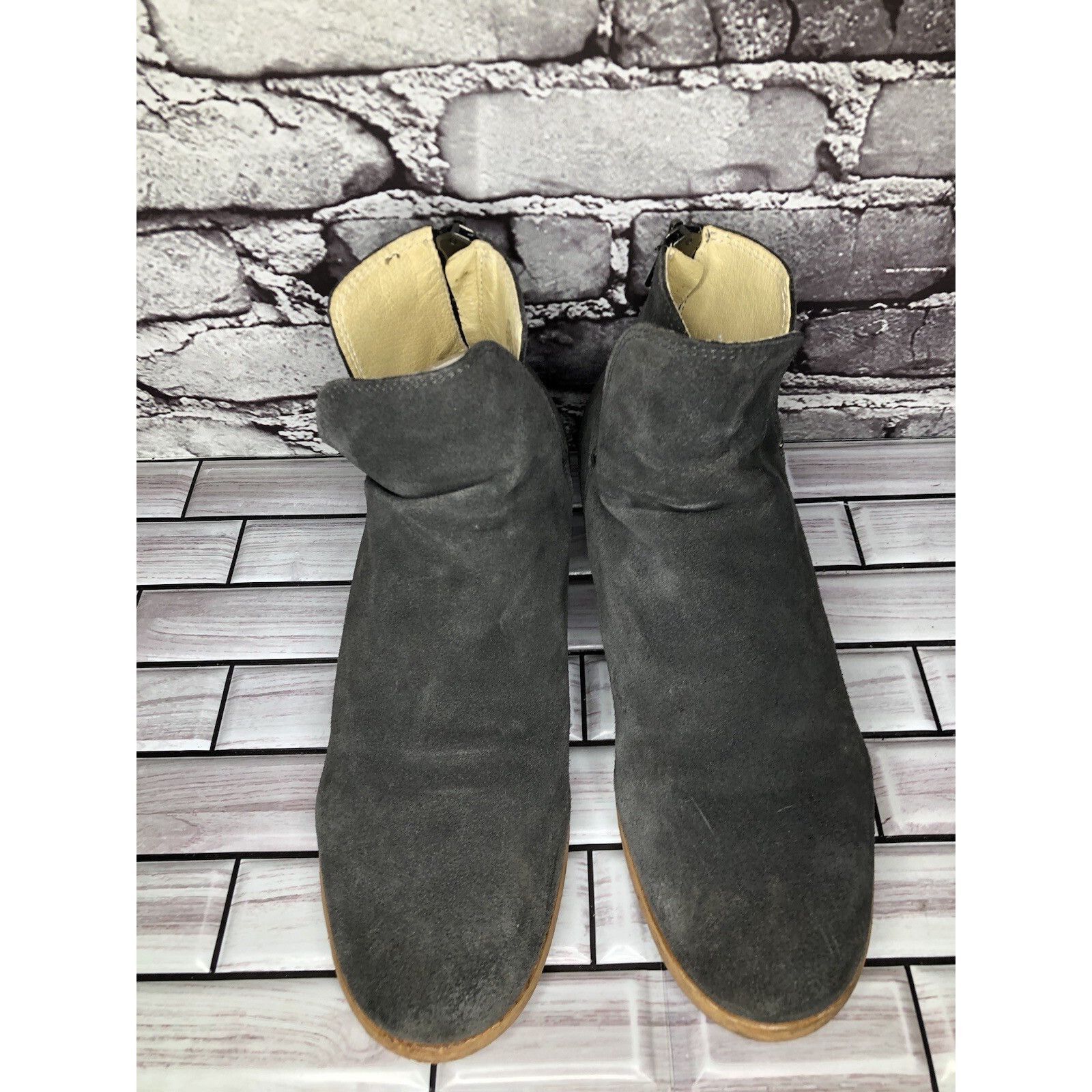 Shoe The Bear Shoe The Bear Dark Grey Suede Casual Back Zip Heel Boots Wom Size US 10.5 / IT 40.5 - 11 Thumbnail