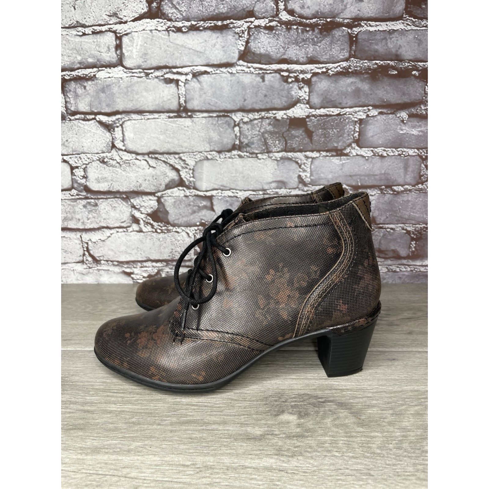 Rockport ROCKPORT Cobb Hill Rashel Dark Brown FLoral Leather Laced Bo Size US 9 / IT 39 - 20 Thumbnail