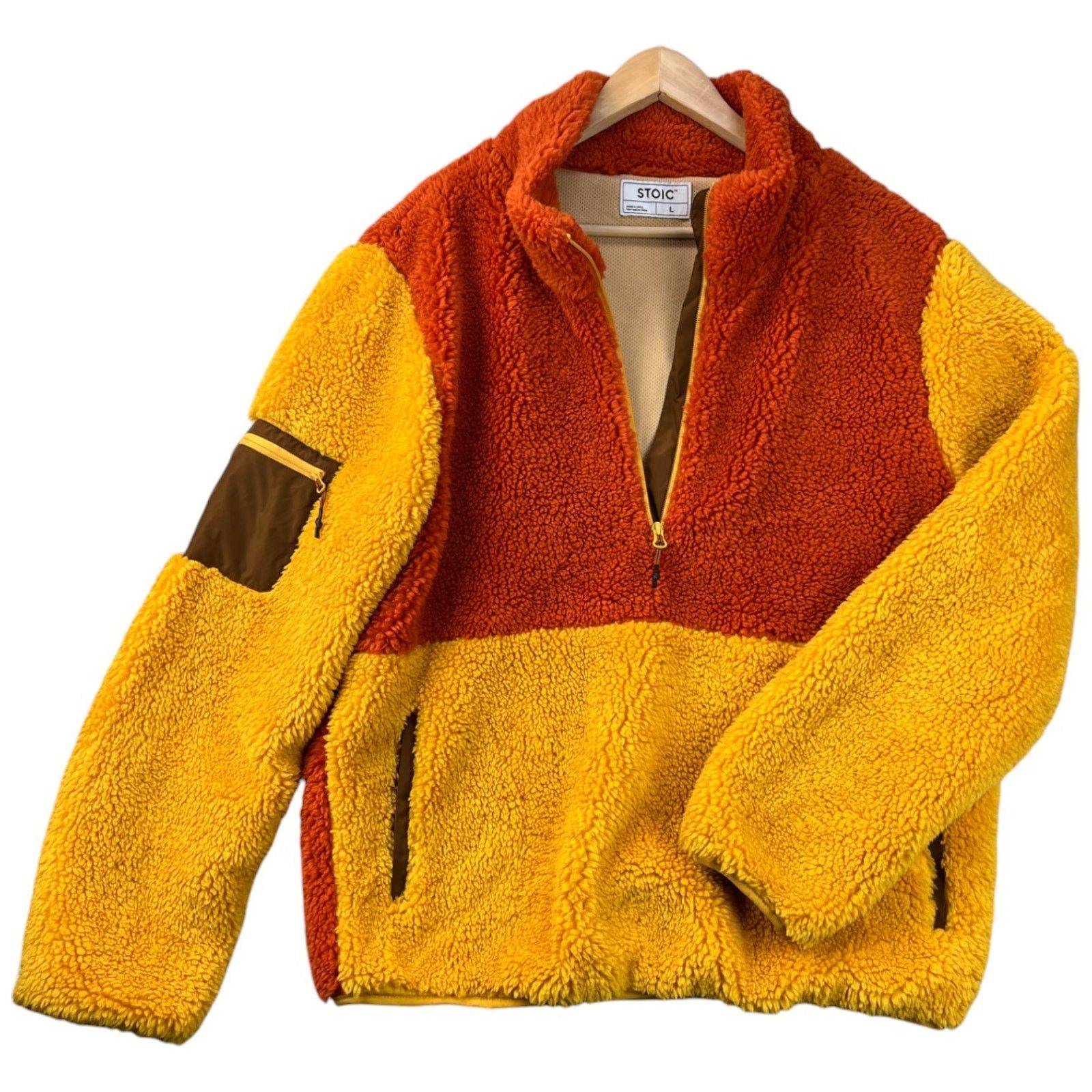 Stoic Stoic Mens MTN Pullover 1/2 Zip Sherpa Rust Yellow Fleece Lg Size US L / EU 52-54 / 3 - 3 Thumbnail