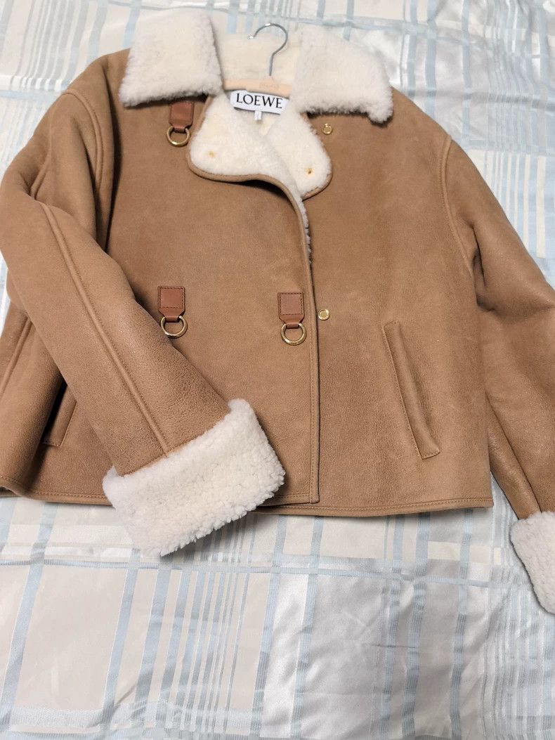 Loewe Loewe Shearling Collar Brown Jacket - dmc Size US S / EU 44-46 / 1 - 1 Thumbnail