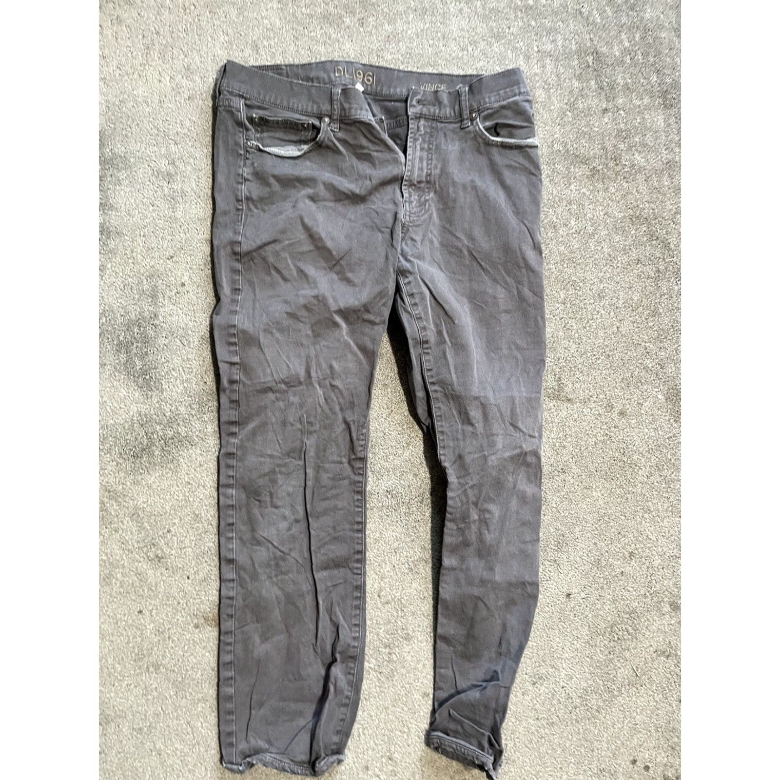 DL1961 DL1961 Vince Jeans Mens 33 Birch Gray Stretch 5 Pocket Straight Casual Modern Denim Black/Gray Size US 33 - 2 Thumbnail