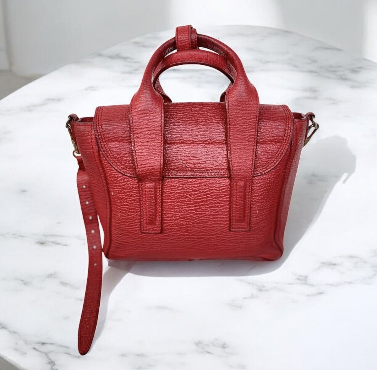 3.1 Phillip Lim Authentic 3.1 Phillip Lim Pashi Mini Satchel Red Leather Size ONE SIZE - 2 Thumbnail