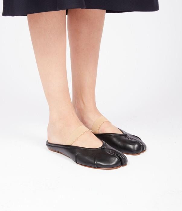 Maison Margiela o1bcso1str0226 Tabi Ballerina Elastic Band Mules in Black Size US 6 / IT 36 - 5 Thumbnail