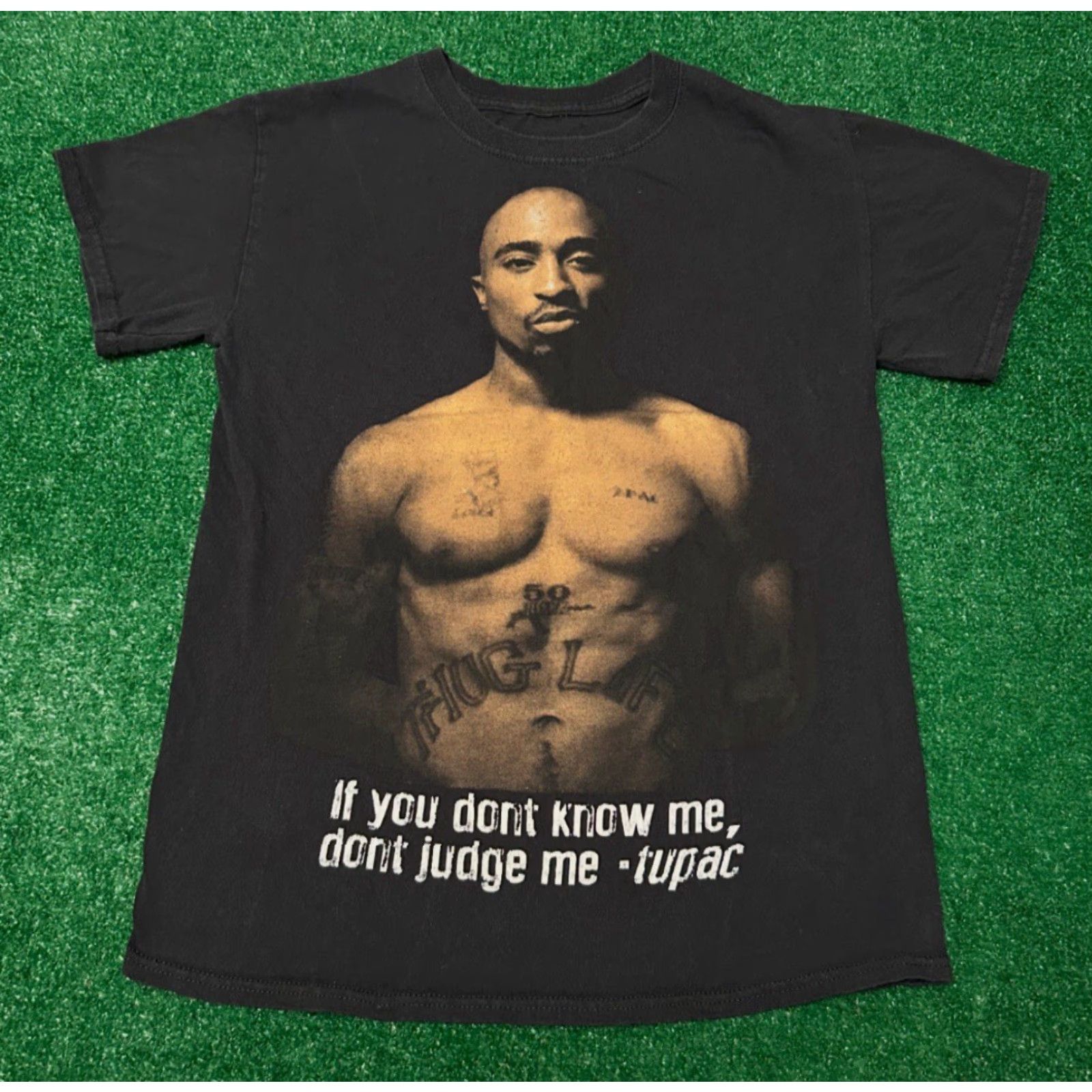 Vintage VINTAGE Tupac 2pac Hip Hop Rap Tee Shirt Mens Small Black 90s Y2K Dont Judge Me Shirt Size US S / EU 44-46 / 1 - 3 Thumbnail