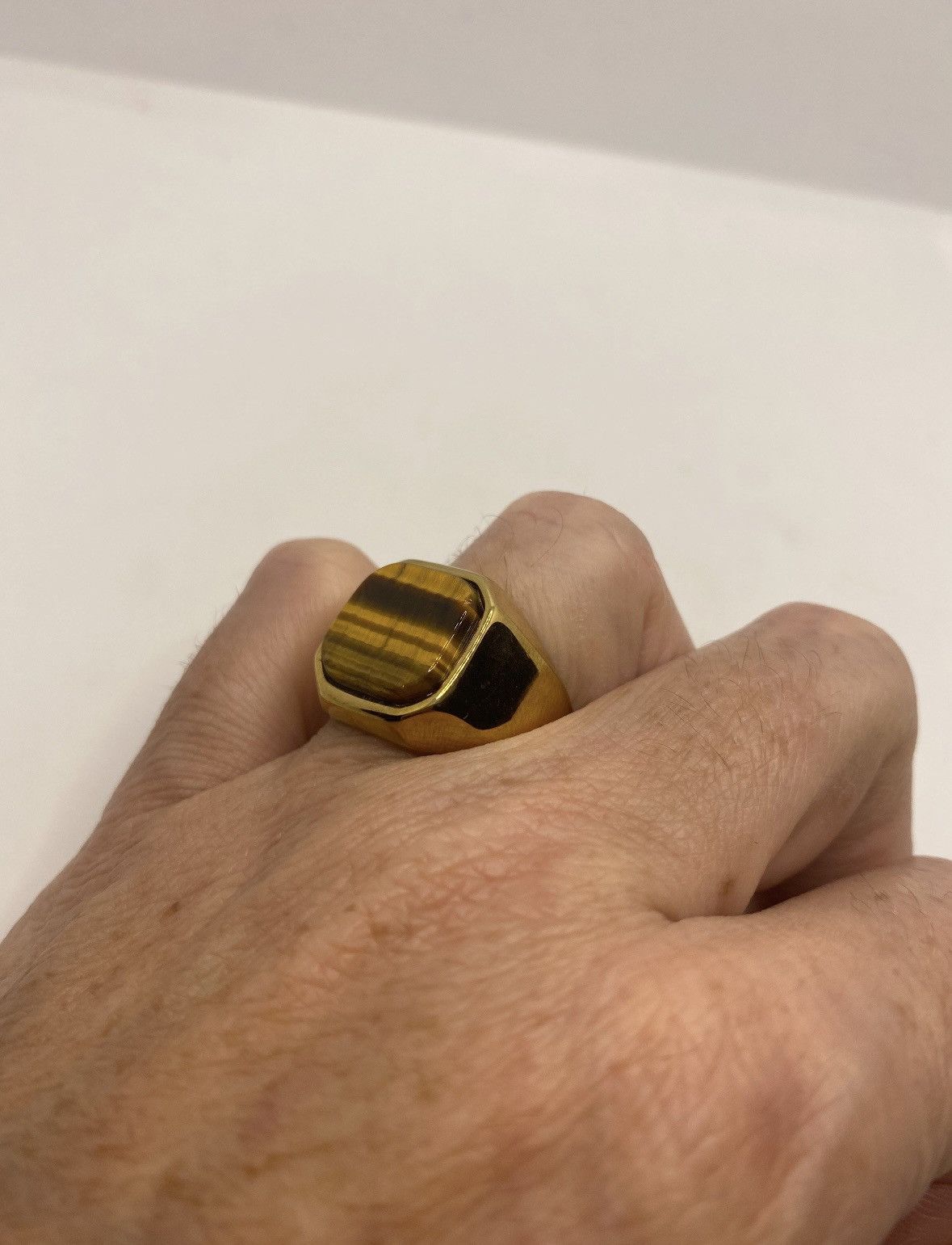 Vintage Vintage Tiger eye gold ring Size ONE SIZE - 4 Thumbnail