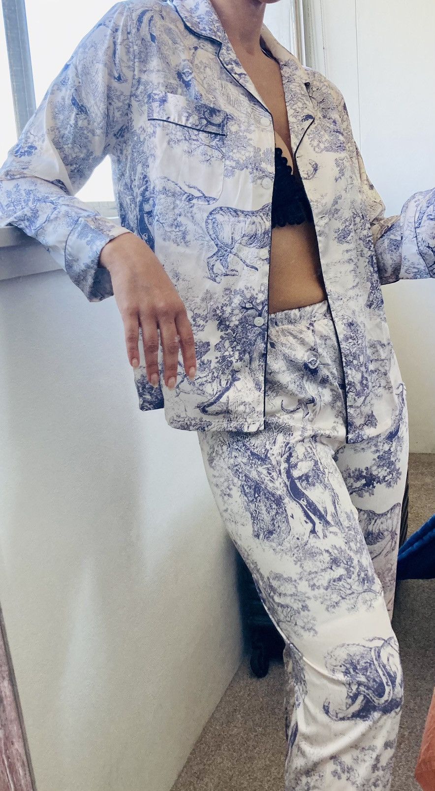Other ✨ Elegant Toile de Jouy Satin Pajamas ✨ high end Size S / US 4 / IT 40 - 4 Thumbnail