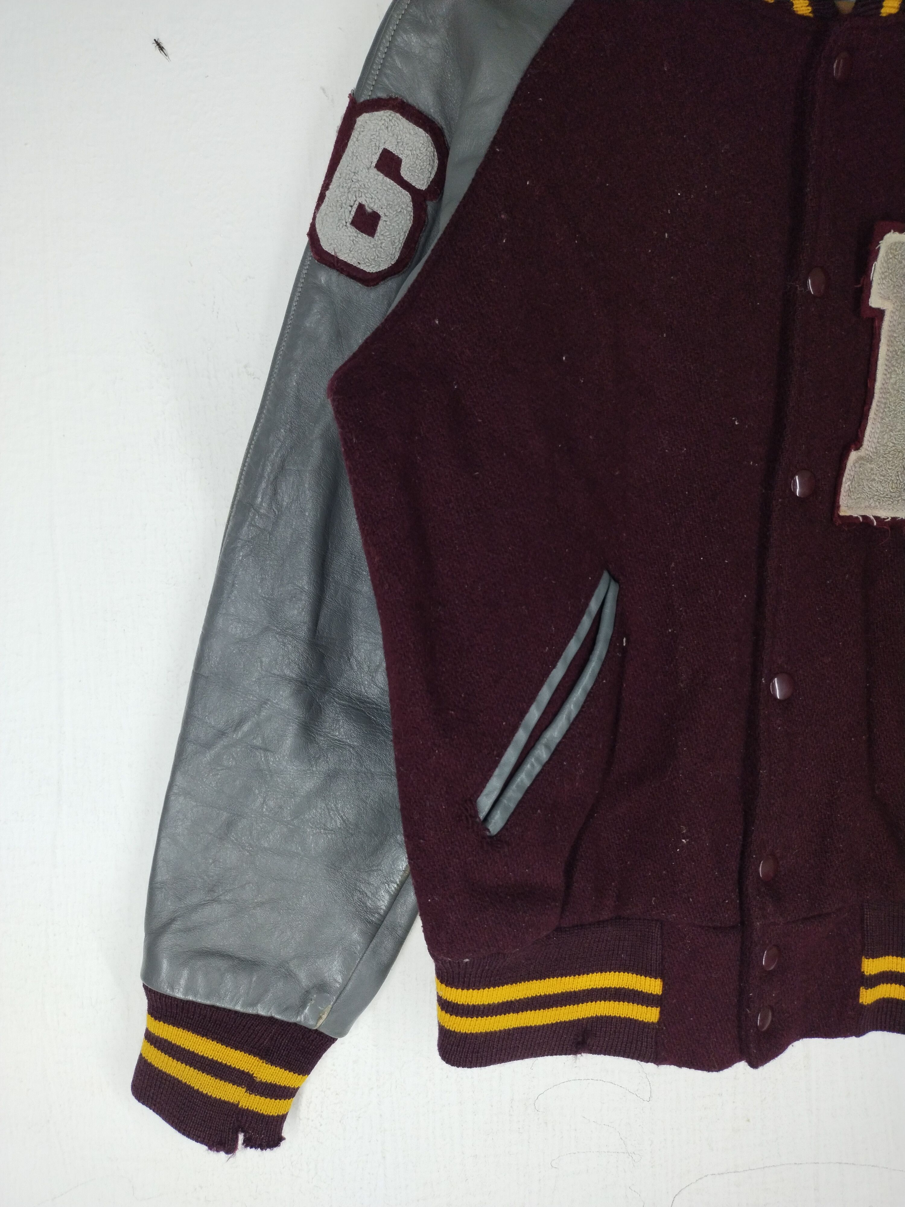 Vintage Vintage 1986's Varsity Leather Wool Jacket Size US M / EU 48-50 / 2 - 3 Thumbnail