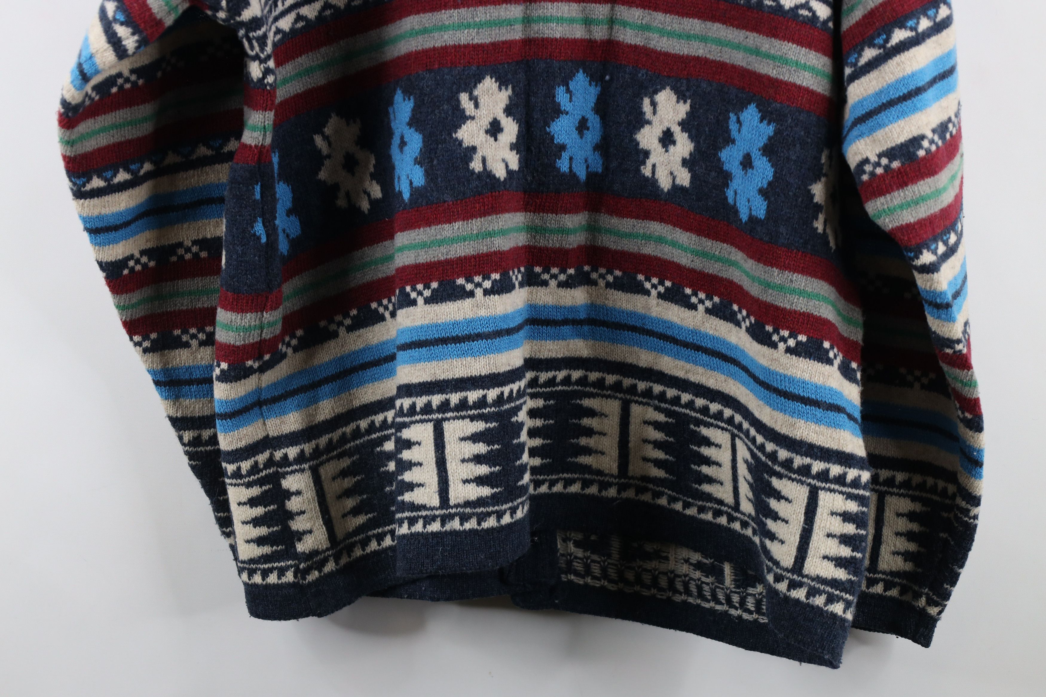 Vintage Vintage 90s Streetwear Wool Blend Knit Cardigan Sweater Size L / US 10 / IT 46 - 12 Thumbnail