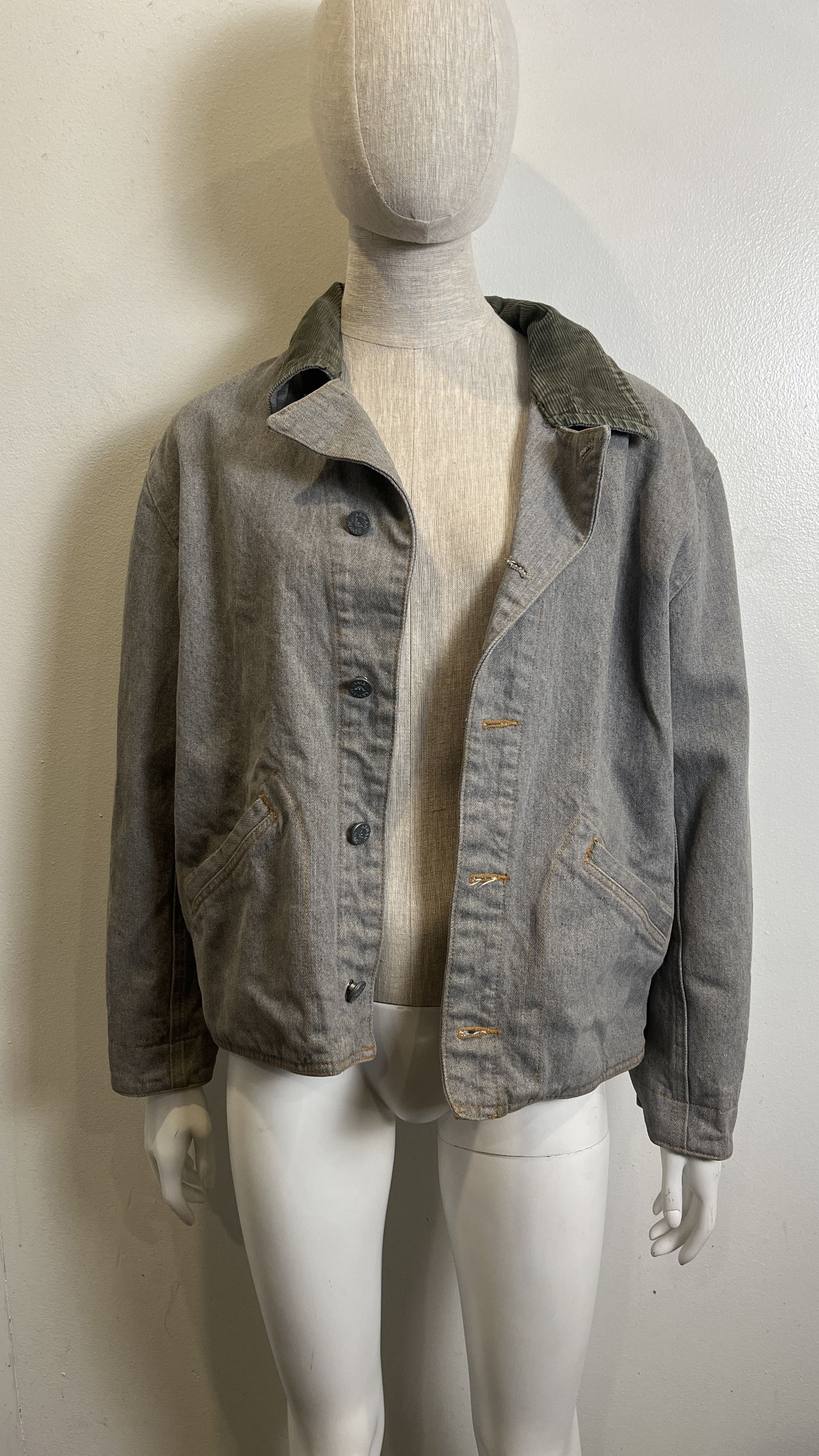 Vintage 2000s Armani Jeans Button Up Leather Jacket Size M