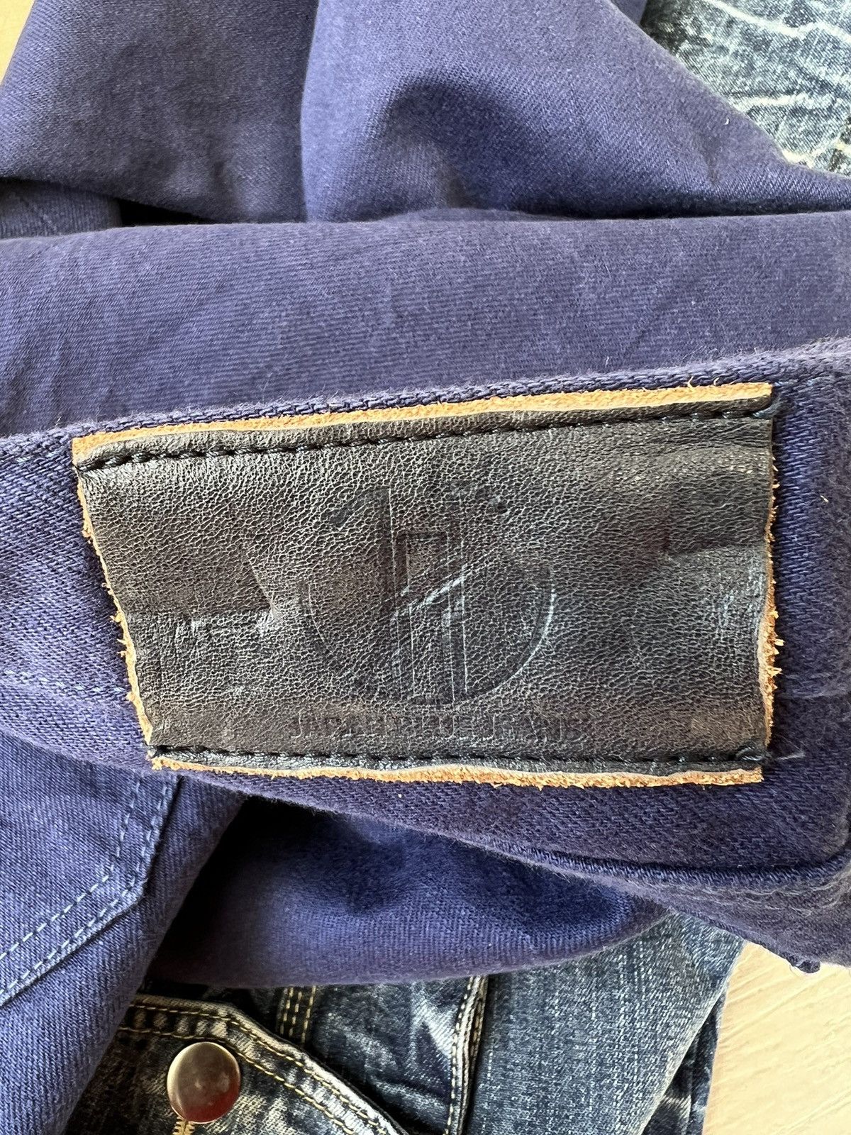 Japan Blue Japan Blue JB0625 Leather Patch Indigo Denim Slim Jeans Size US 31 - 22 Thumbnail