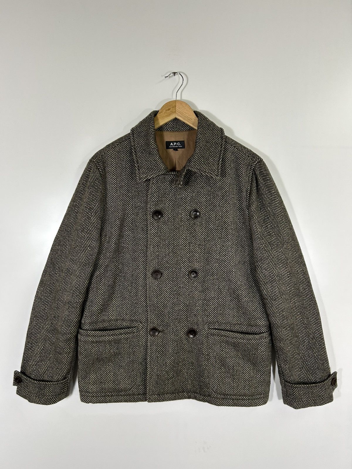 A.P.C. A.P.C. x Robert Noble Wool Herringbone Vintage Tweed Jacket Size US M / EU 48-50 / 2 - 1 Thumbnail