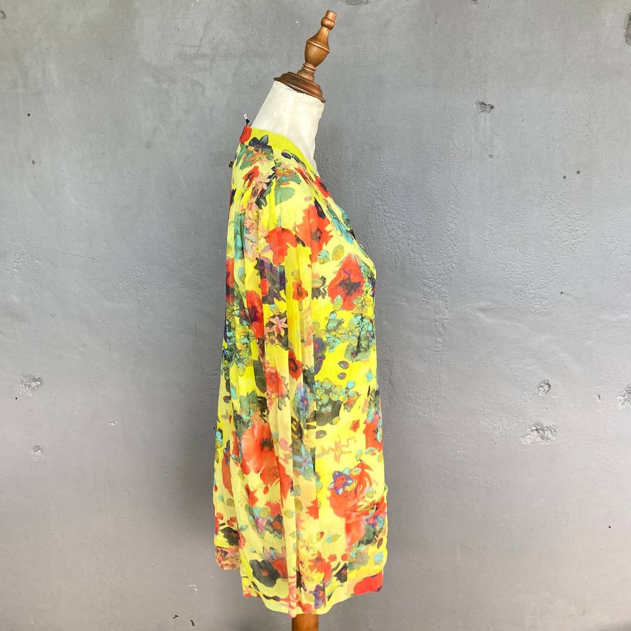 Jean Paul Gaultier Soleil – Sheer Mesh Floral Buttoned Cardigan Size L / US 10 / IT 46 - 3 Thumbnail