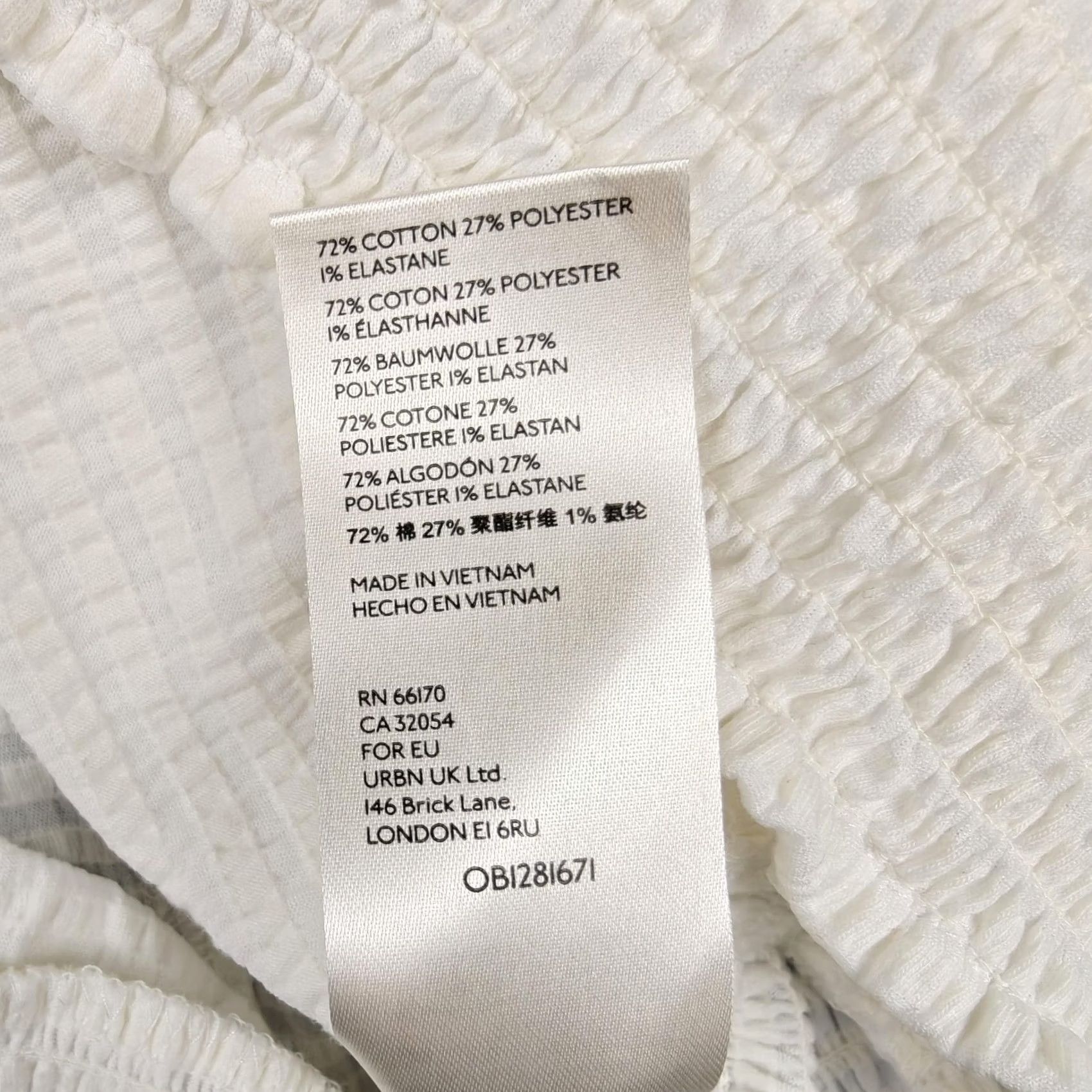Anthropologie Anthropologie Blouse Womens XL White Textured Stripe Dolman Sleeve Smocked Hem Size XL / US 12-14 / IT 48-50 - 5 Thumbnail