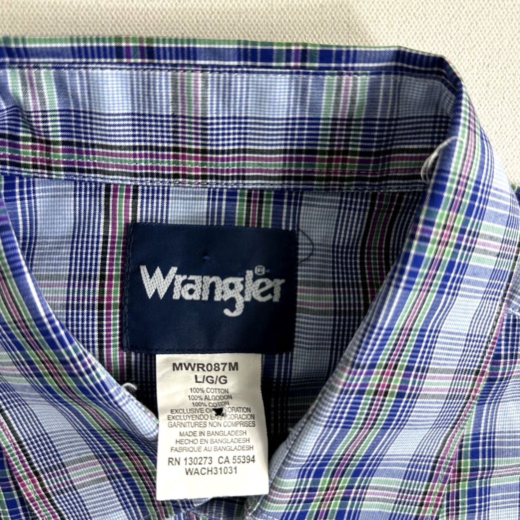 Wrangler VINTAGE Wrangler Western Brushpopper Button Up Shirt Pearl Snap Rodeo Mens Large Size US L / EU 52-54 / 3 - 7 Thumbnail