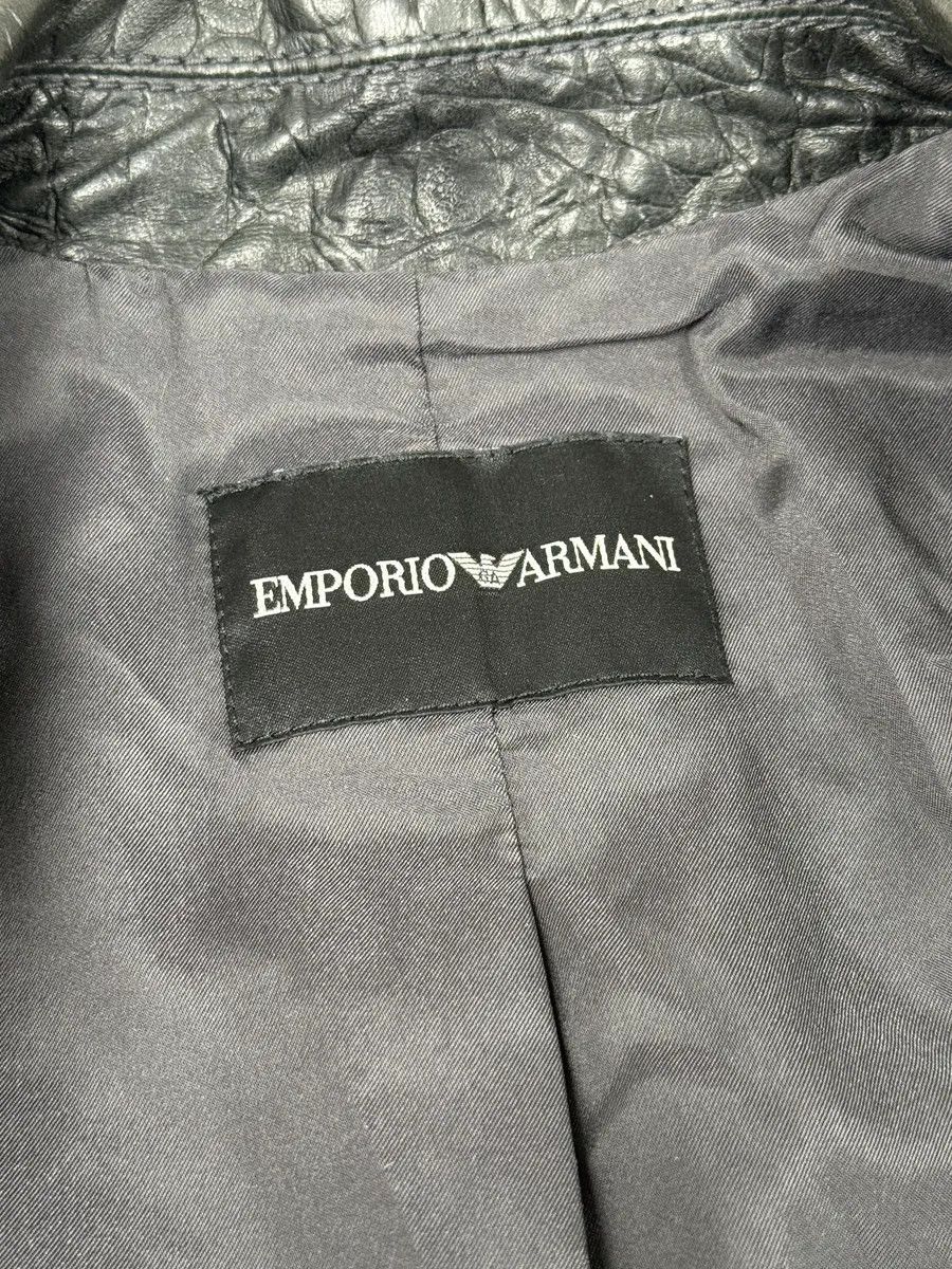 Emporio Armani 2000s Emporio Armani Crocodile Embossed Grey Leather Jacket Size S / US 4 / IT 40 - 9 Thumbnail