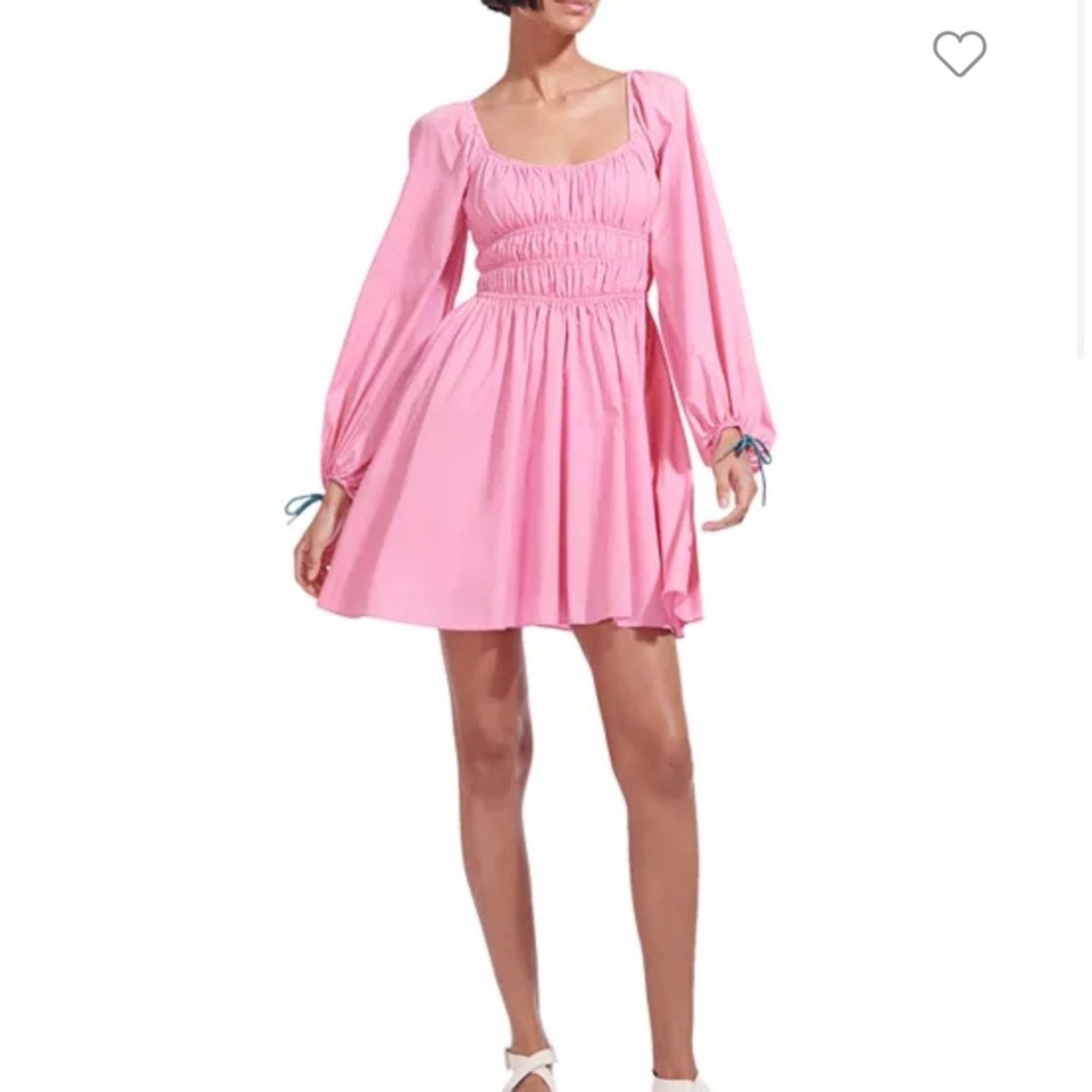 Staud STAUD Bow Mini Dress - Size Large - Bubblegum Pink Size L / US 10 / IT 46 - 1 Thumbnail