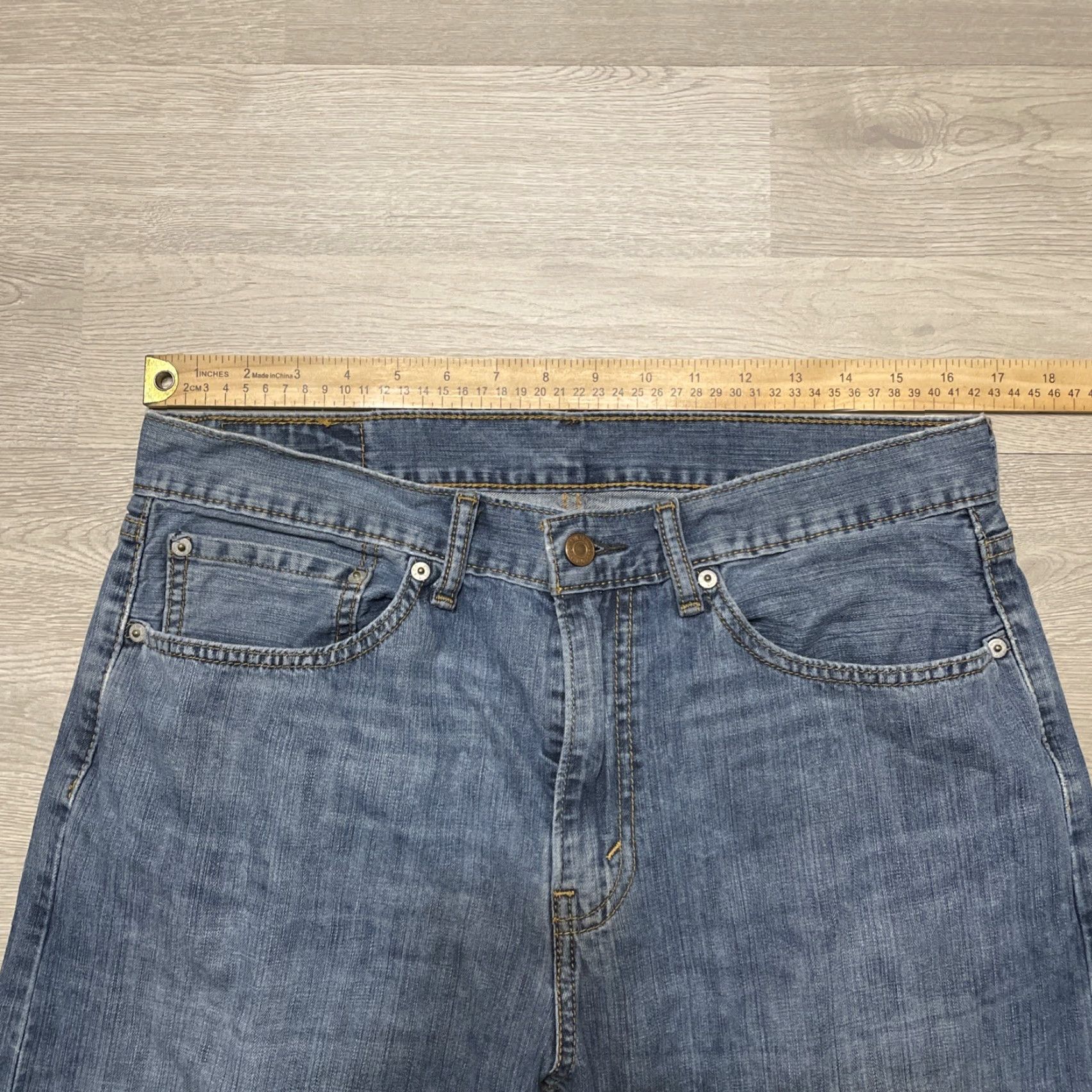 Levi's Levi's 505 Regular Fit Straight Leg Jeans Men 34x33 Blue Denim Casual Size US 34 / EU 50 - 3 Thumbnail