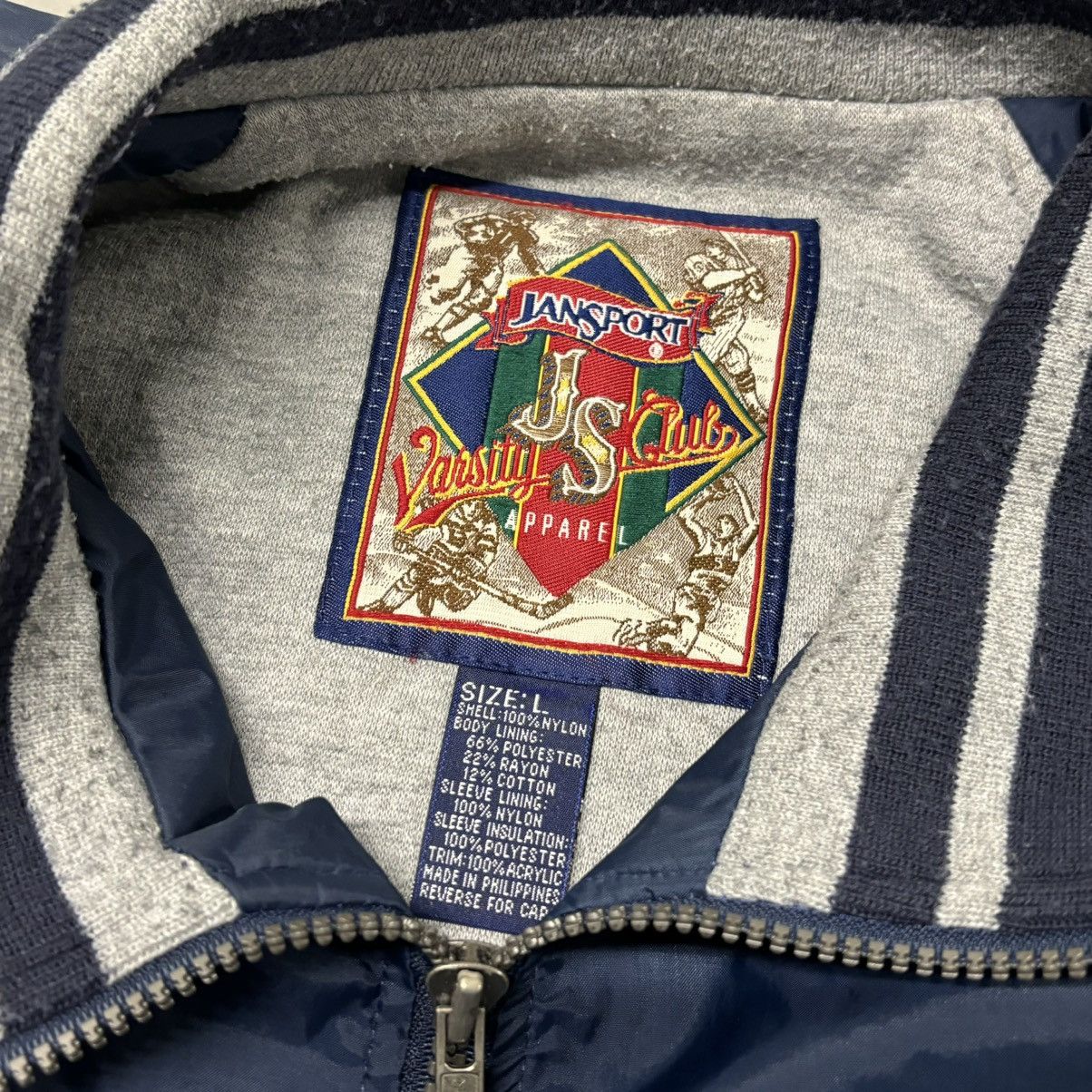Jansport × Vintage Vintage 90s UNC North Carolina Bomber Jacket Size US L / EU 52-54 / 3 - 3 Thumbnail