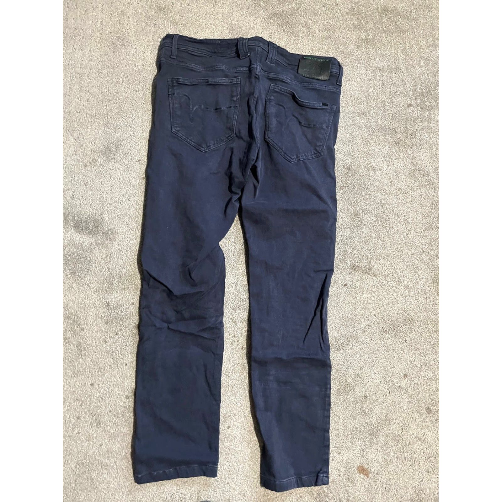 Vintage Flying Machine Jeans Men 32 Blue Label Slim Tapered 32x29 Denim Stone Blue 5-Pocket Design Slim Regular Jeans Mens Italy Blue Label Size US 32 / EU 48 - 2 Thumbnail