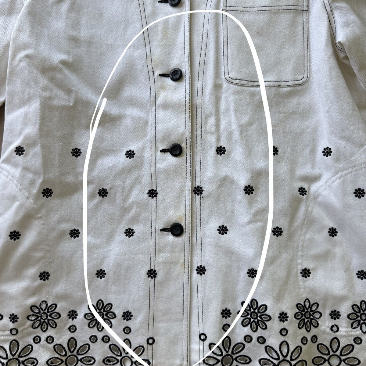 Other Vintage Cotton Embroidered Floral Shirt Jacket Size XL / US 12-14 / IT 48-50 - 4 Thumbnail