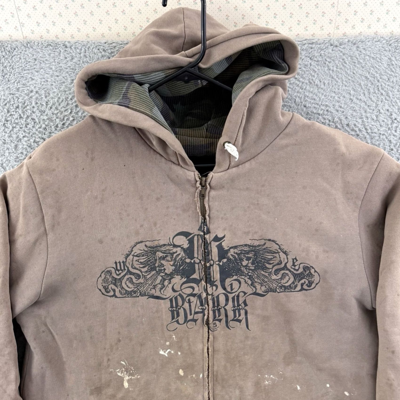 Vintage VINTAGE Mbarb Hoodie Sweatshirt Men’s Medium Zip Up Camo Lined Grunge Skate Y2K Beige Size US M / EU 48-50 / 2 - 3 Thumbnail