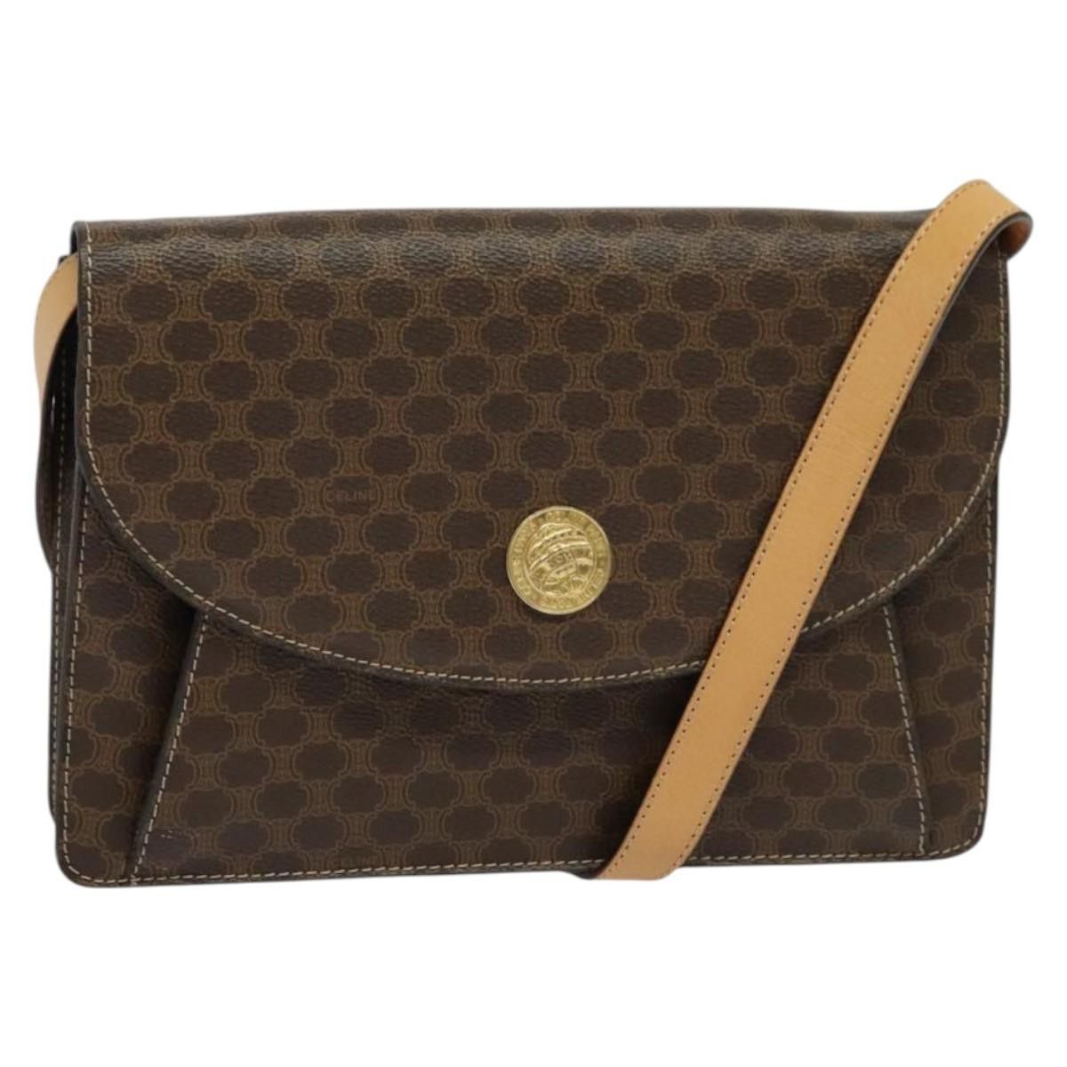 Celine CELINE Macadam Canvas Shoulder Bag Pvc Leather Brown Gold Size ONE SIZE - 1 Thumbnail