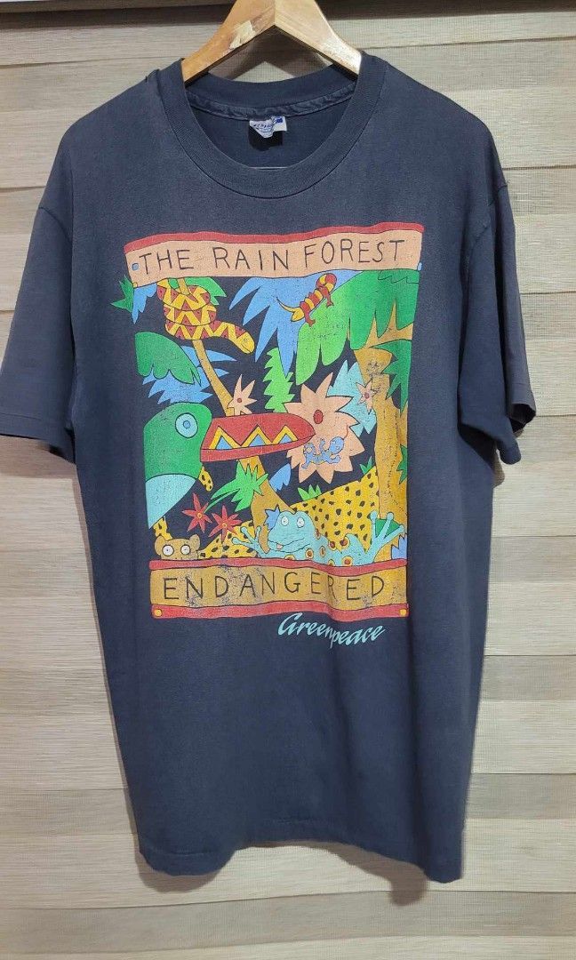 Vintage 1988 Greenpiece shirt The Rainforest Endangared Size US XL / EU 56 / 4 - 6 Thumbnail