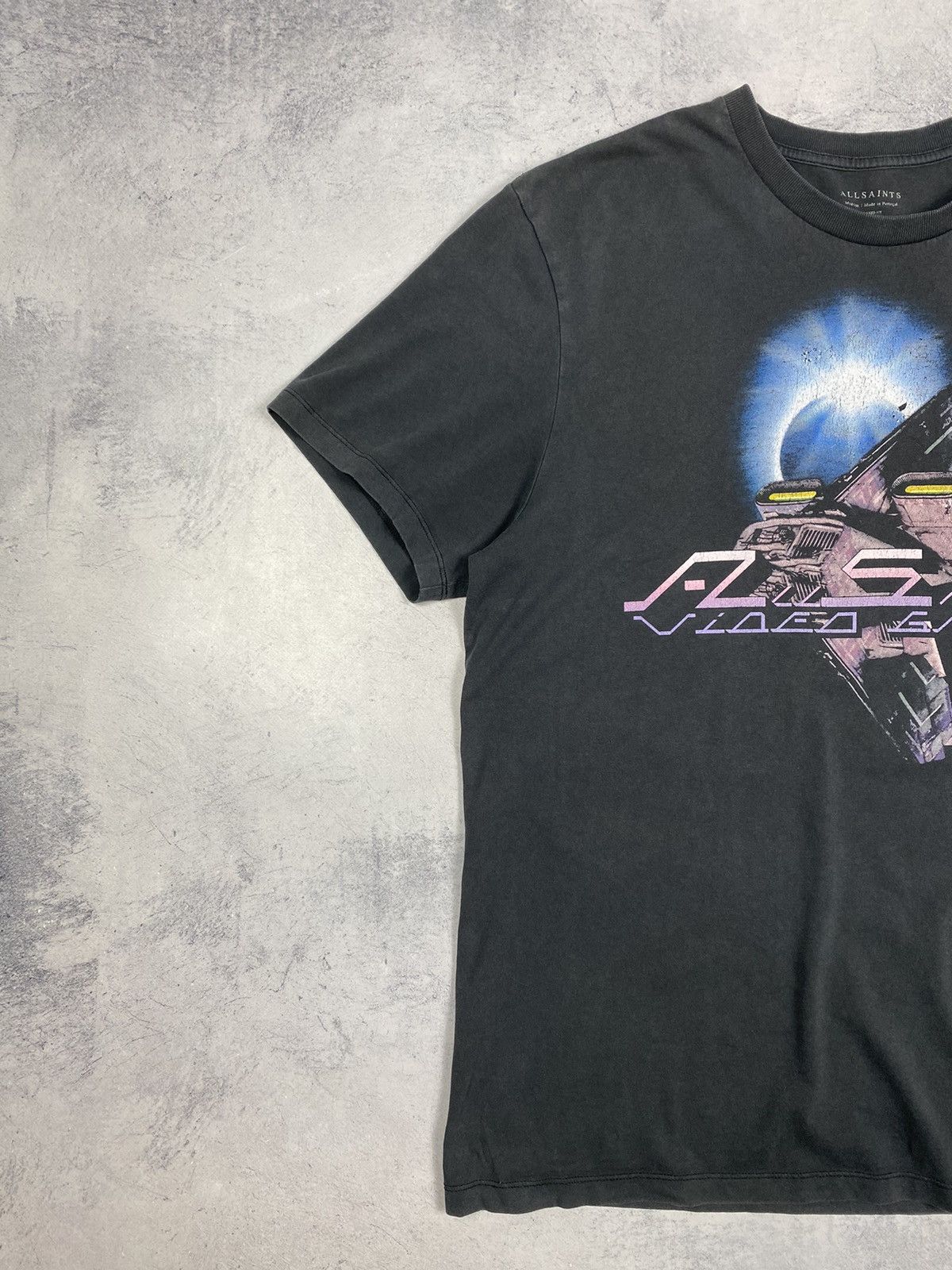 Allsaints Allsaints Arcade Space Faded Black T Shirt Size L Size US L / EU 52-54 / 3 - 3 Thumbnail