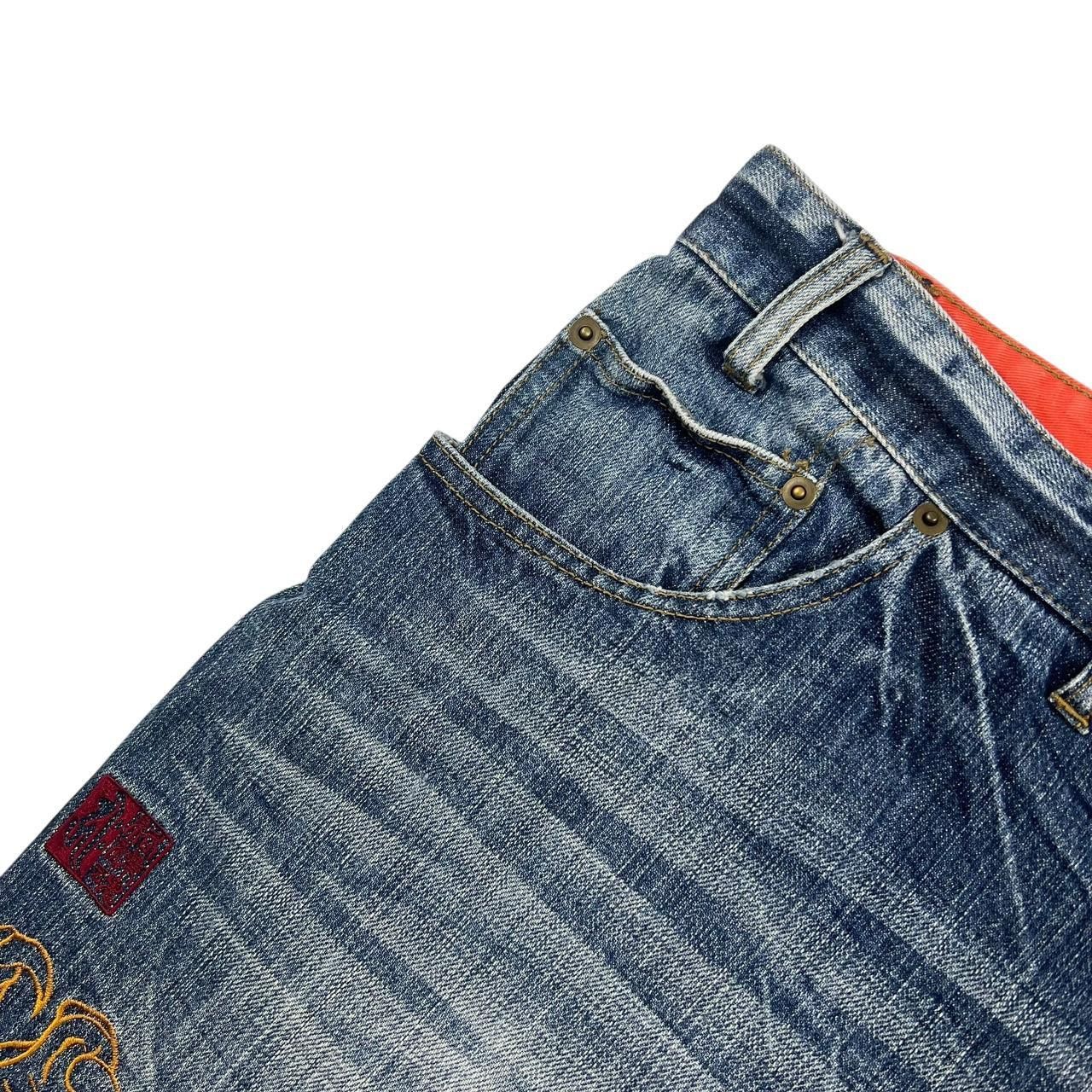 Karakuri Tamashii Karakuri Tamashii Embroidered Dragon Denim Shorts - Waist 43 Size US 43 - 6 Thumbnail