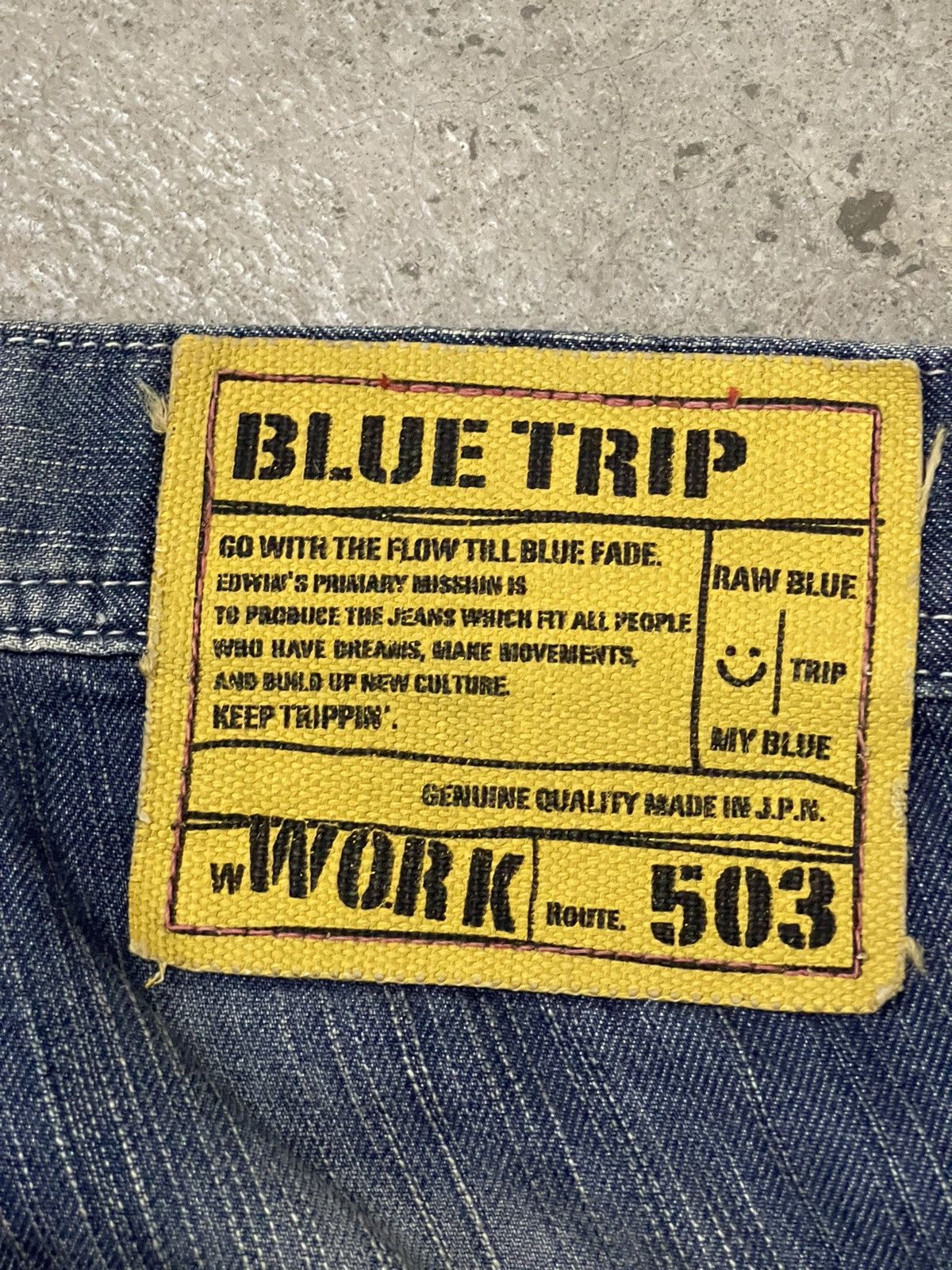 Edwin Edwin 503 Blue Trip Buckle Back Denim Size US 34 / EU 50 - 13 Thumbnail
