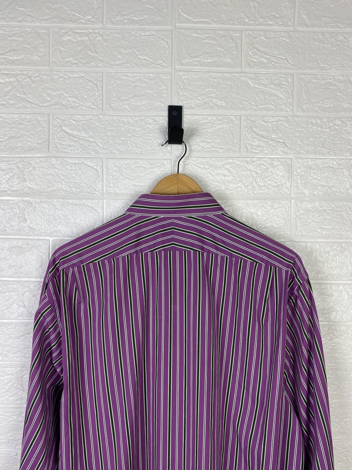 Polo Ralph Lauren × Ralph Lauren Purple Label Ralph Lauren Purple Label Dress Shirt Purple Striped French Size US XL / EU 56 / 4 - 12 Thumbnail