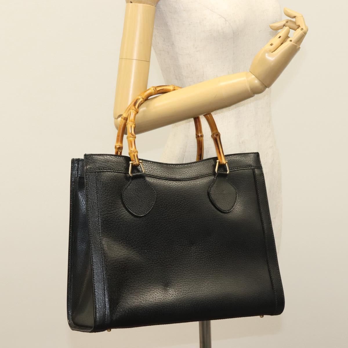 Gucci GUCCI Bamboo Hand Bag Leather Black Gold 002 002 Size ONE SIZE - 23 Thumbnail